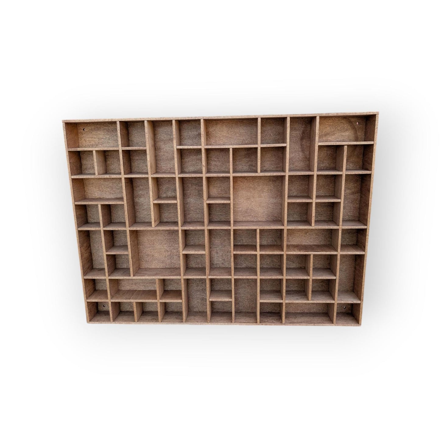 Multi Compartment Wooden Display Shelf-Crystal Display Shelf-Curio Cabinet- Knick Knack Display - Printer Tray -Figure Organizer Display #