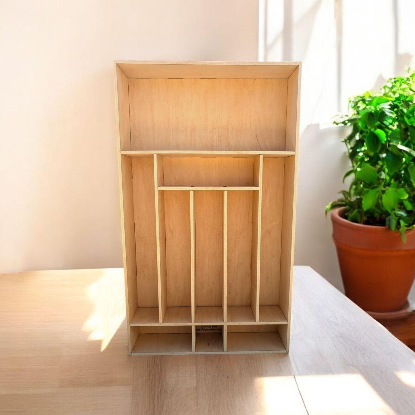 Silverware Wooden Drawer Organizer-Kitchen Drawer Divider #2 - Trinket Shelf - Curio Cabinet