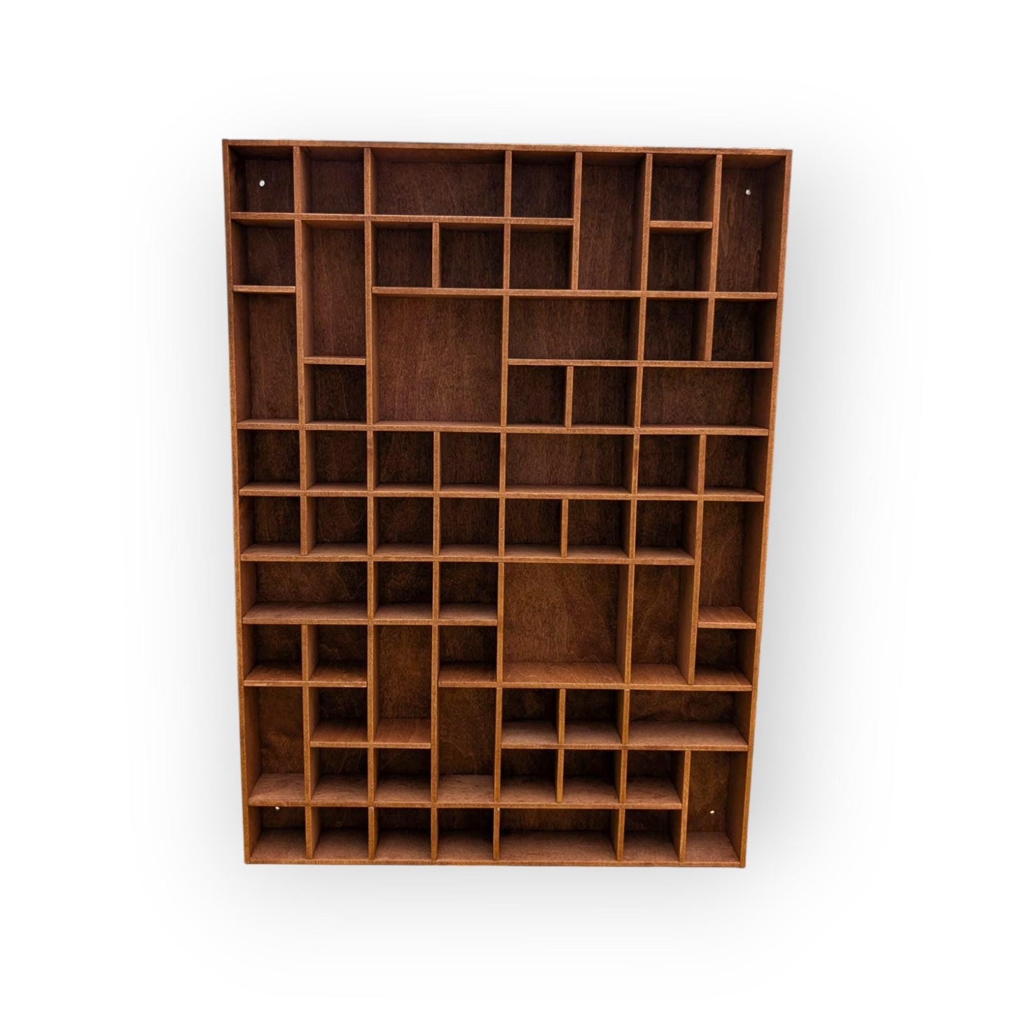 Multi Compartment Wooden Display Shelf-Crystal Display Shelf-Curio Cabinet- Knick Knack Display - Printer Tray -Figure Organizer Display #36