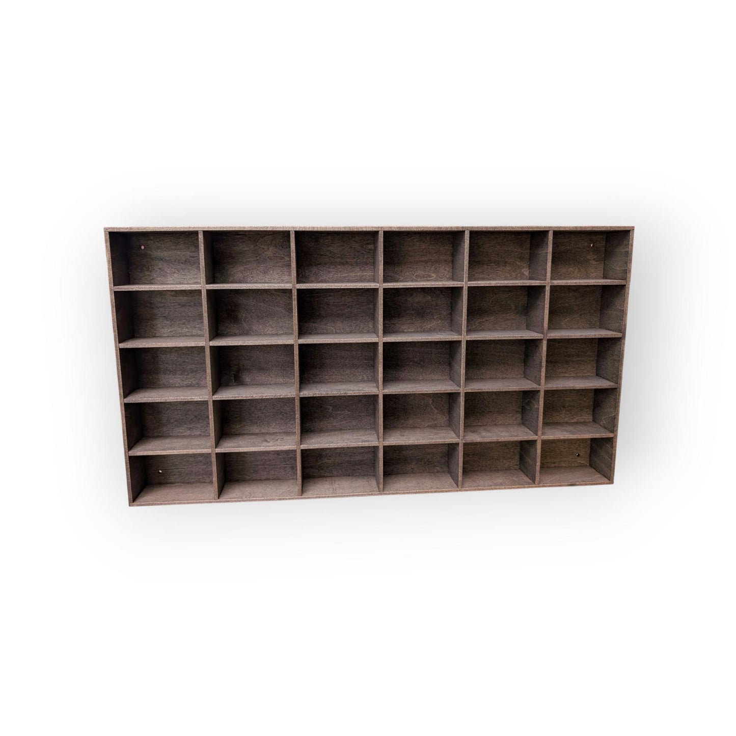 30 Compartment Wooden Display Shelf - 4x2.5 - Trinket Shelf - Curio Cabinet