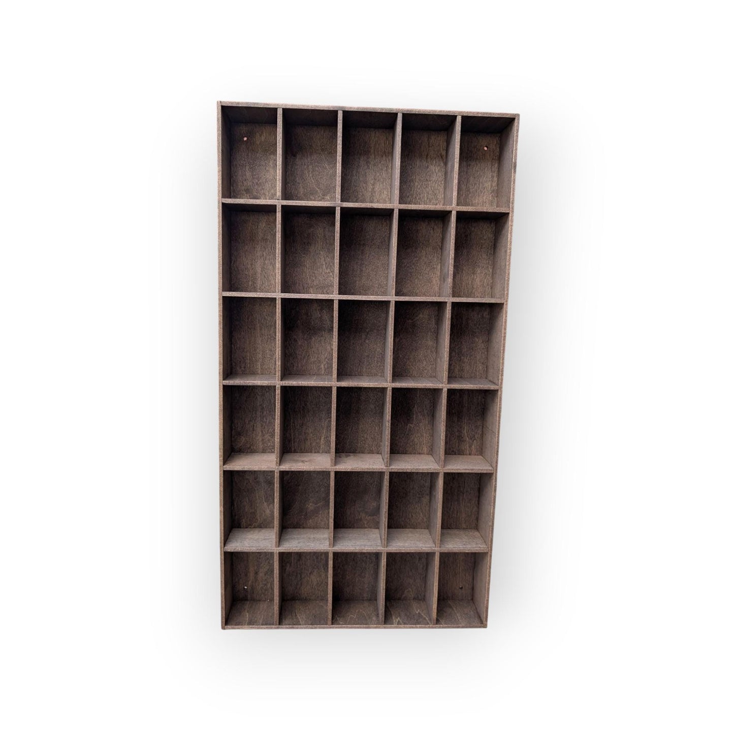30 Compartment Wooden Display Shelf - 4x2.5 - Trinket Shelf - Curio Cabinet