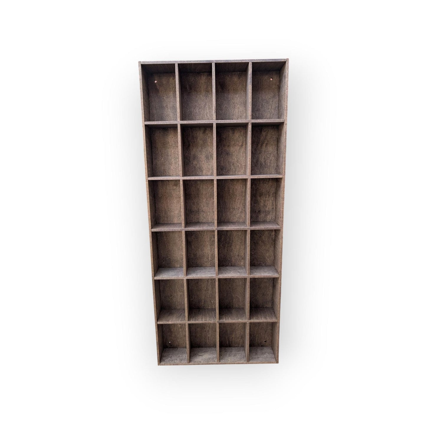 24 Compartment Wooden Display Shelf - 4x2.5 - Trinket Shelf - Curio Cabinet