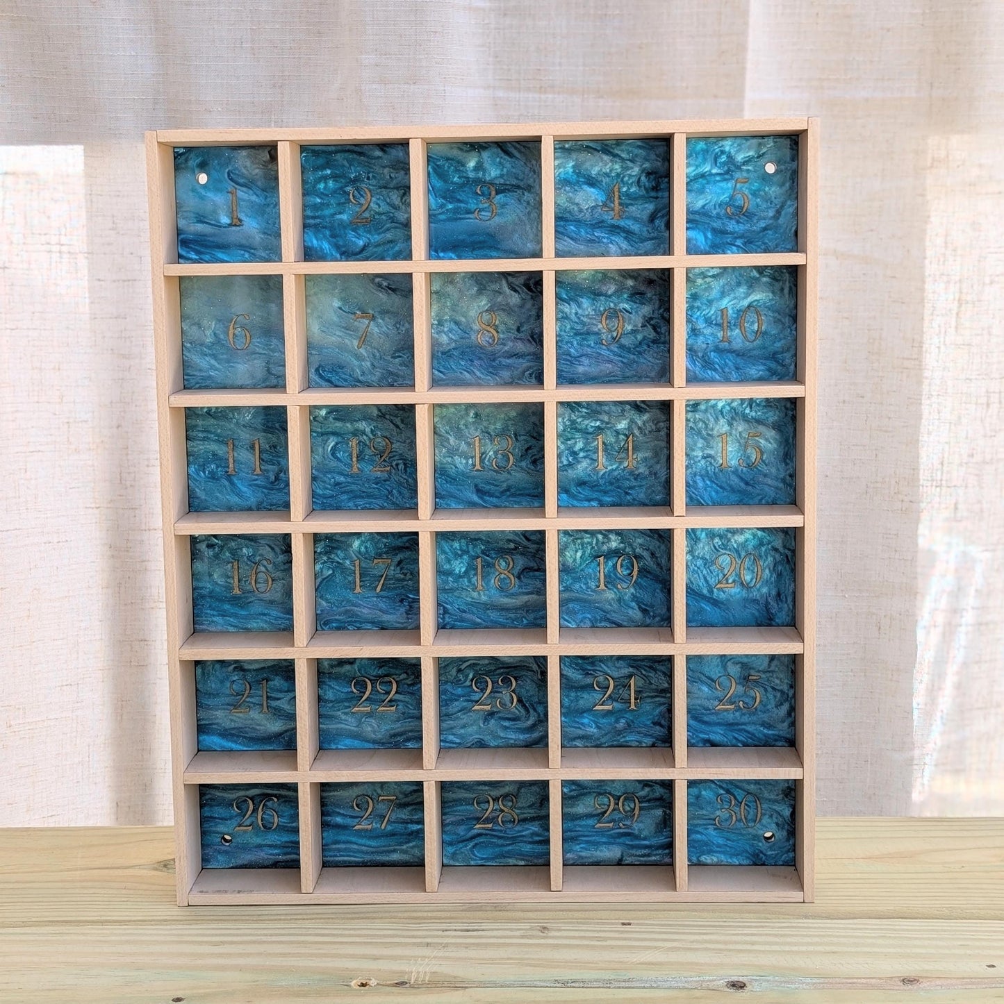 30 Compartment Wooden Display Shelf - 2x2 - Trinket Shelf - Curio Cabinet