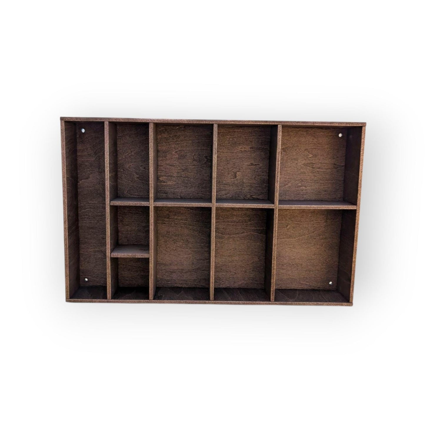Multi Compartment Wooden Display Shelf-Crystal Display Shelf- Curio Cabinet- Knick Knack Display - Printer Tray -Figure Organizer Display #4