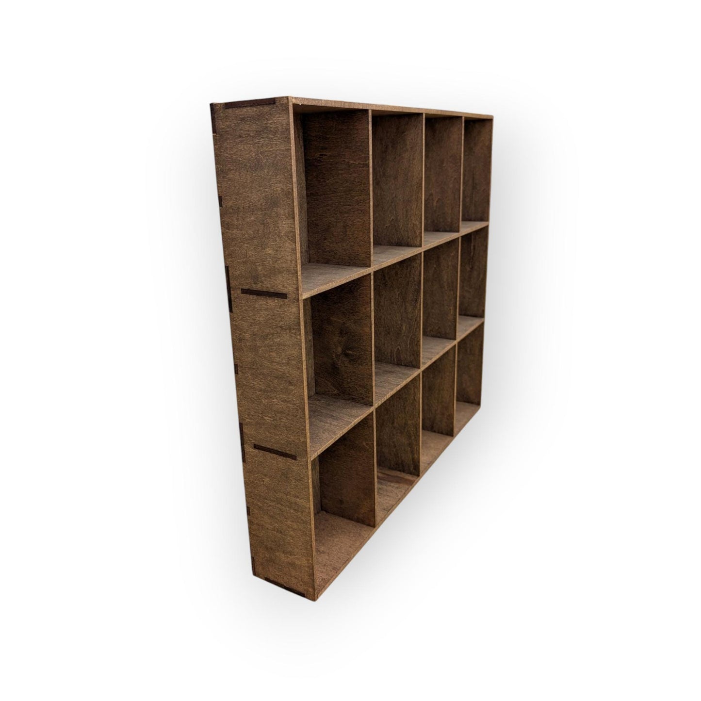 12 Compartment Wooden Display Shelf - 6x5 - Trinket Shelf - Curio Cabinet