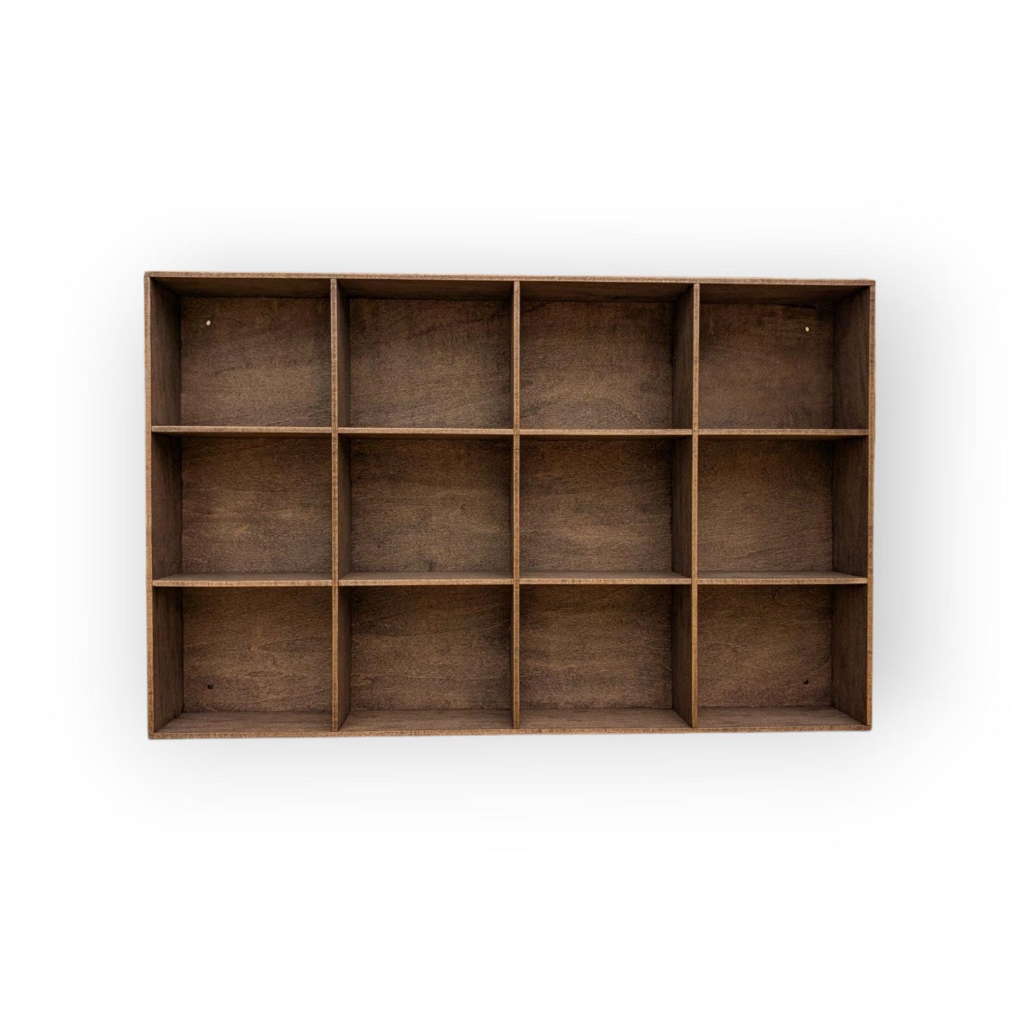12 Compartment Wooden Display Shelf - 6x5 - Trinket Shelf - Curio Cabinet