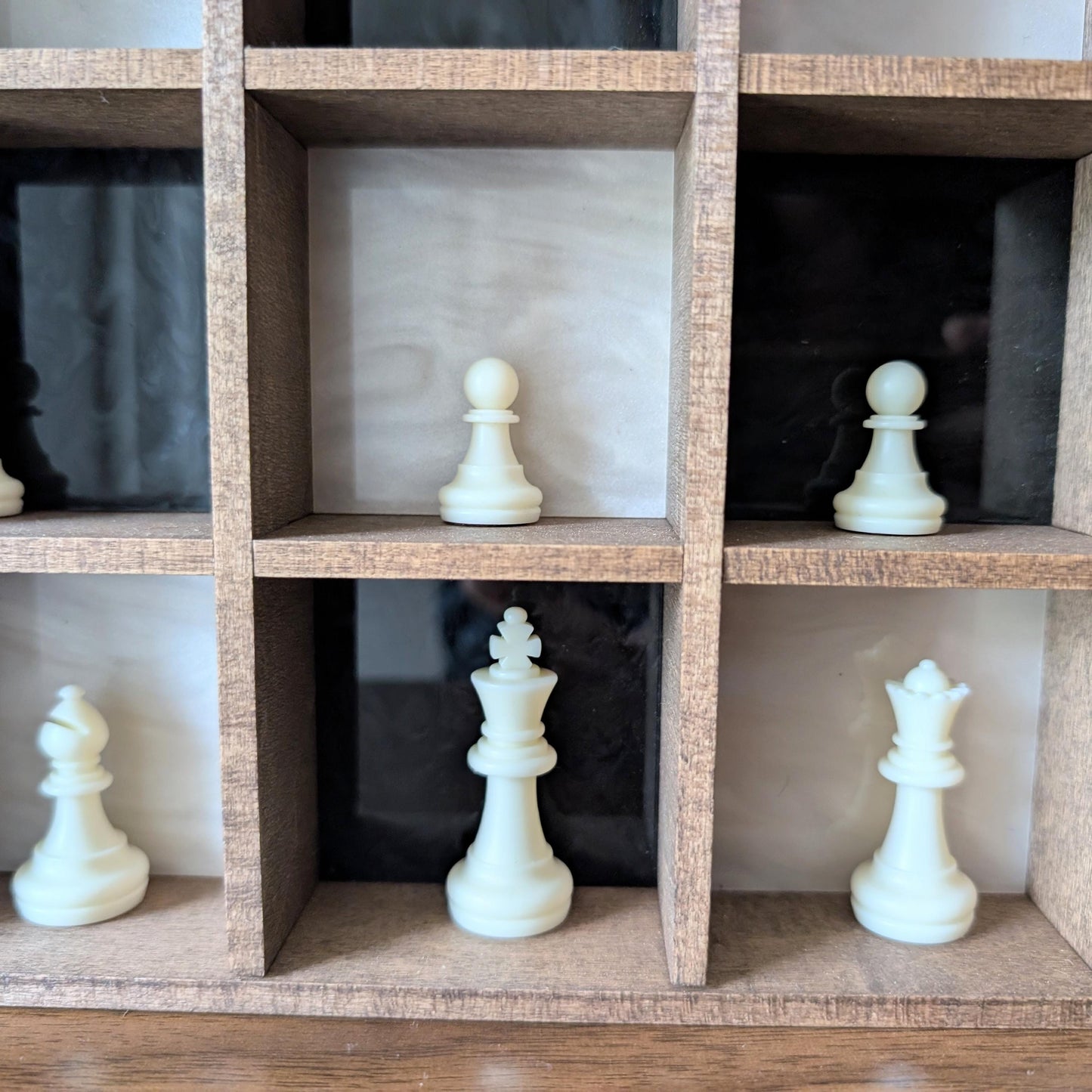 Wall mounted Chess Board Shadowbox- Standing Chess - Trinket Shelf - Curio Cabinet