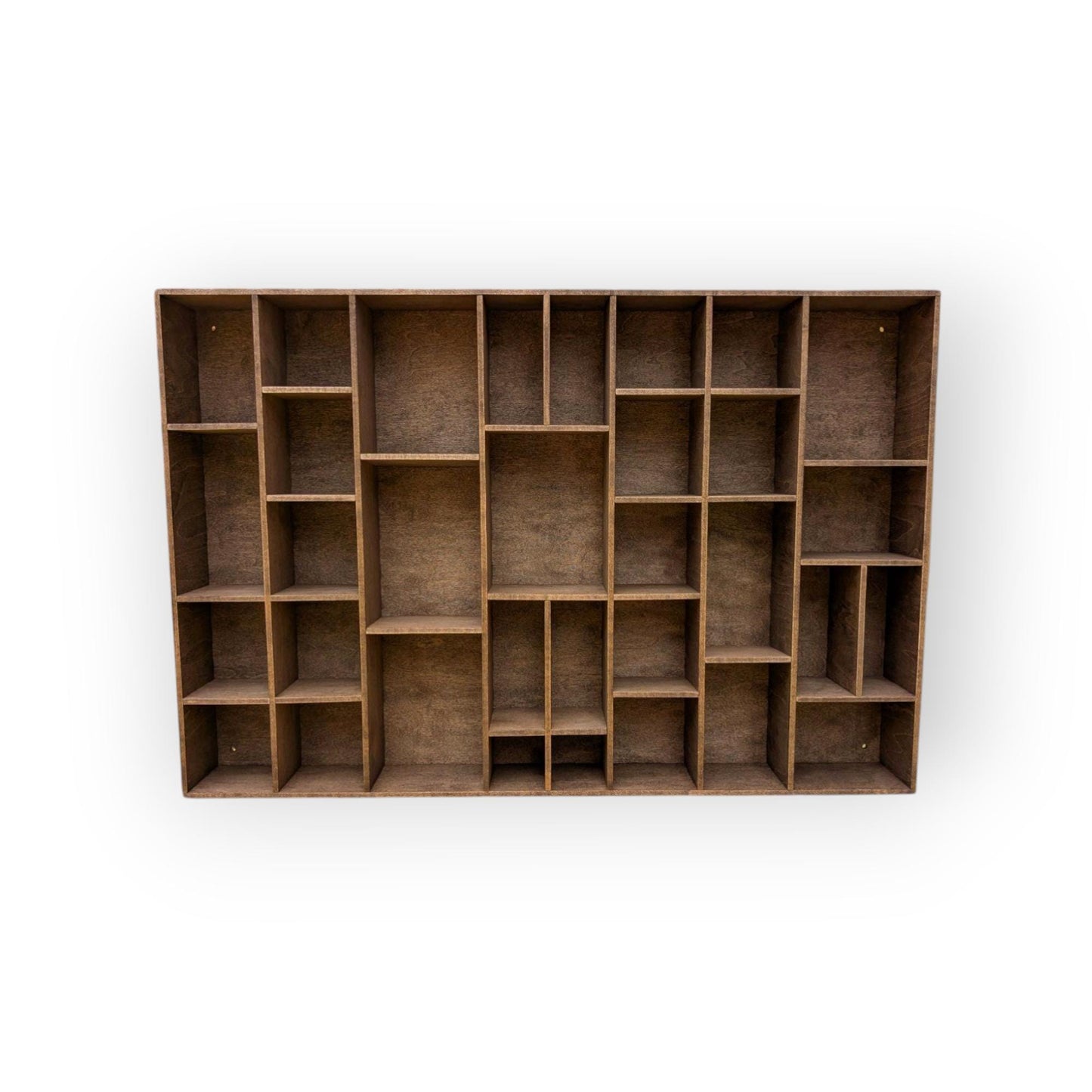Multi Compartment Wooden Display Shelf-Crystal Display Shelf-Curio Cabinet- Knick Knack Display - Printer Tray -Figure Organizer Display #39