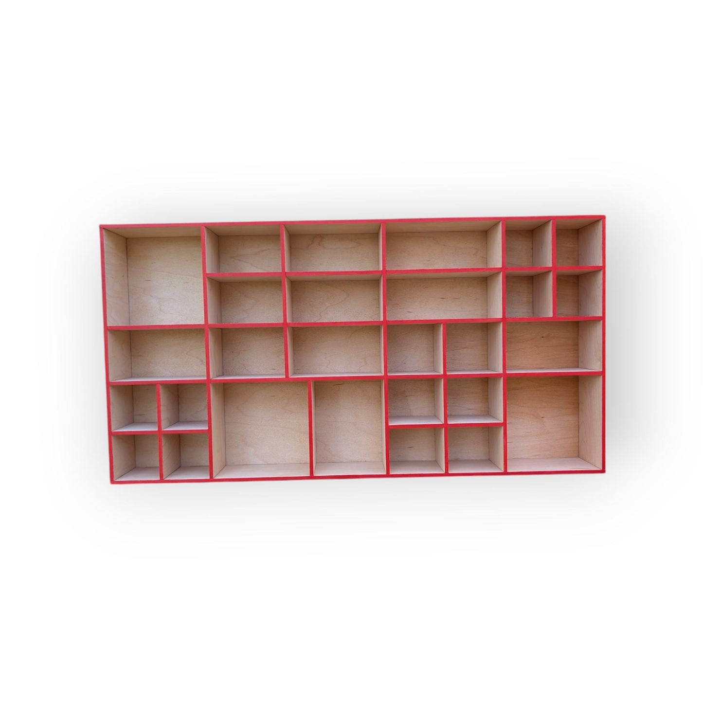 Multi Compartment Wooden Display Shelf-Crystal Display Shelf -Curio Cabinet- Knick Knack Display - Printer Tray -Figure Organizer Display #8