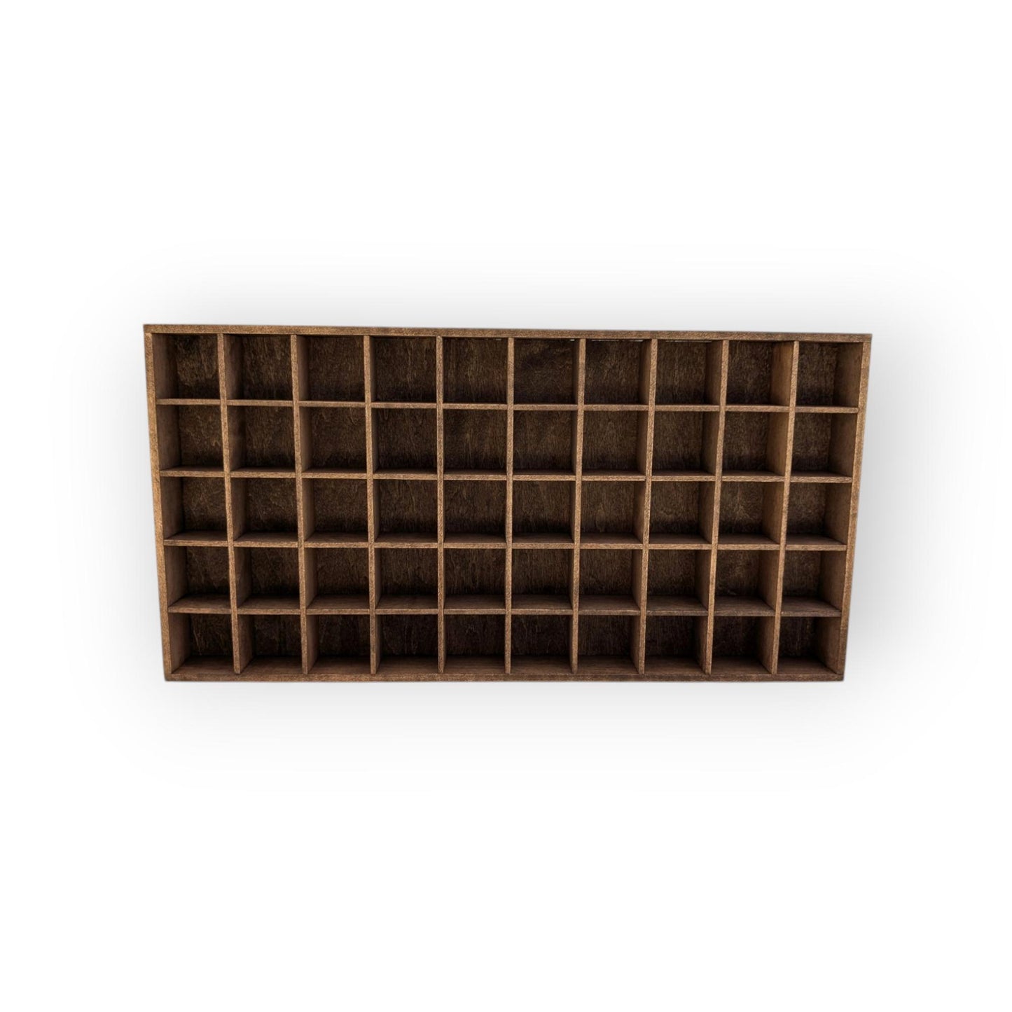 50 Compartment Wooden Display Shelf - 1.5x1.5 - Trinket Shelf - Curio Cabinet