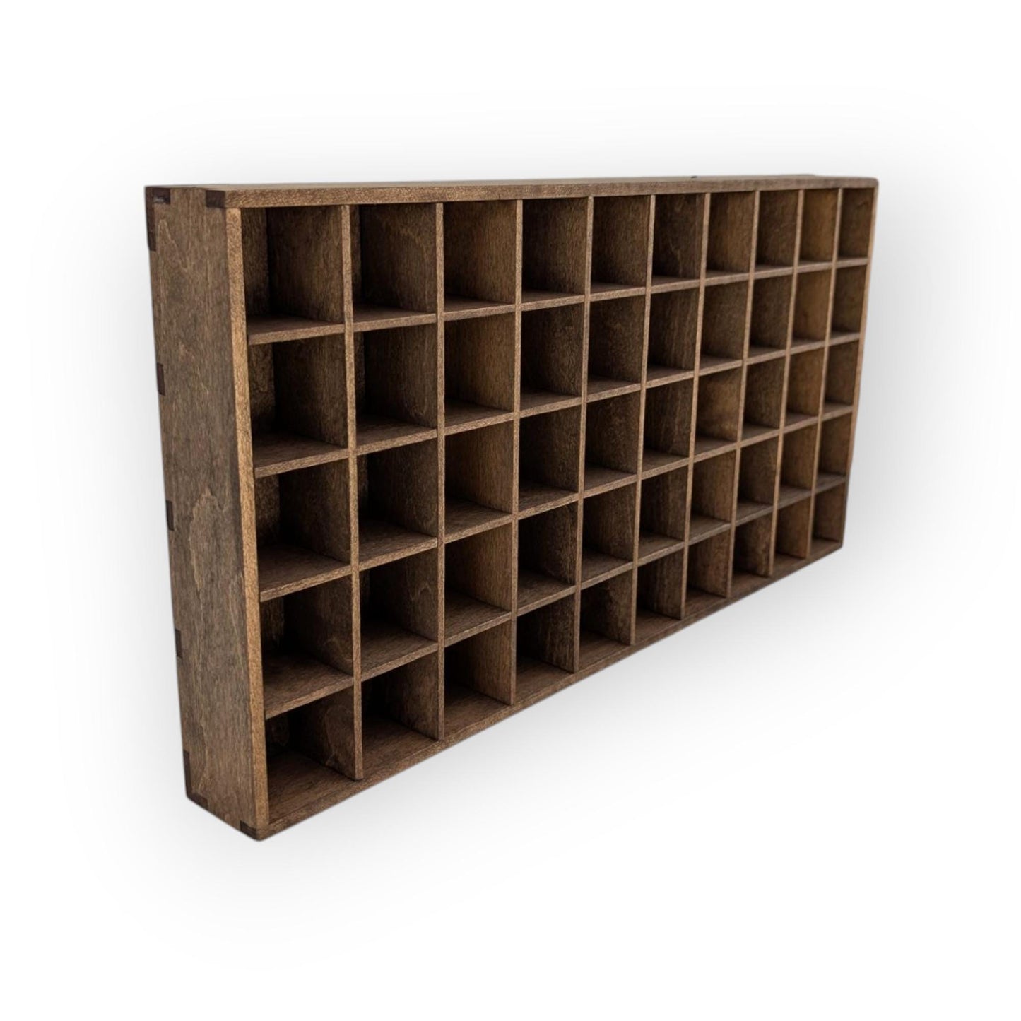50 Compartment Wooden Display Shelf - 1.5x1.5 - Trinket Shelf - Curio Cabinet