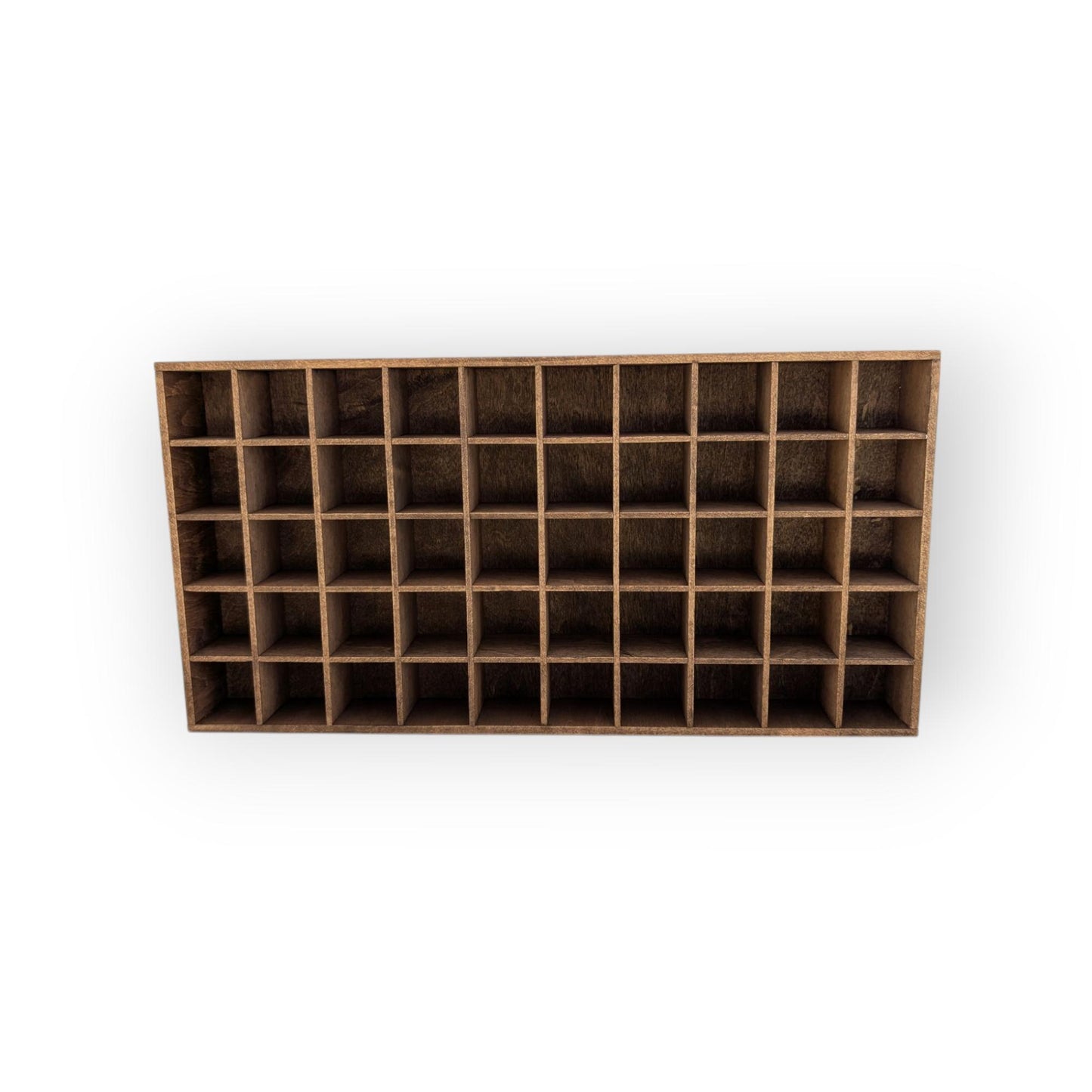 50 Compartment Wooden Display Shelf - 1.5x1.5 - Trinket Shelf - Curio Cabinet