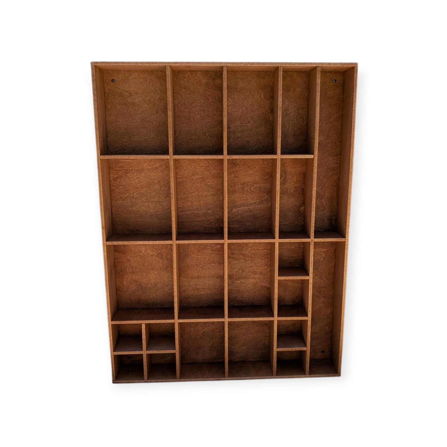 Multi Compartment Wooden Display Shelf-Crystal Display Shelf- Curio Cabinet- Knick Knack Display - Printer Tray -Figure Organizer Display #1