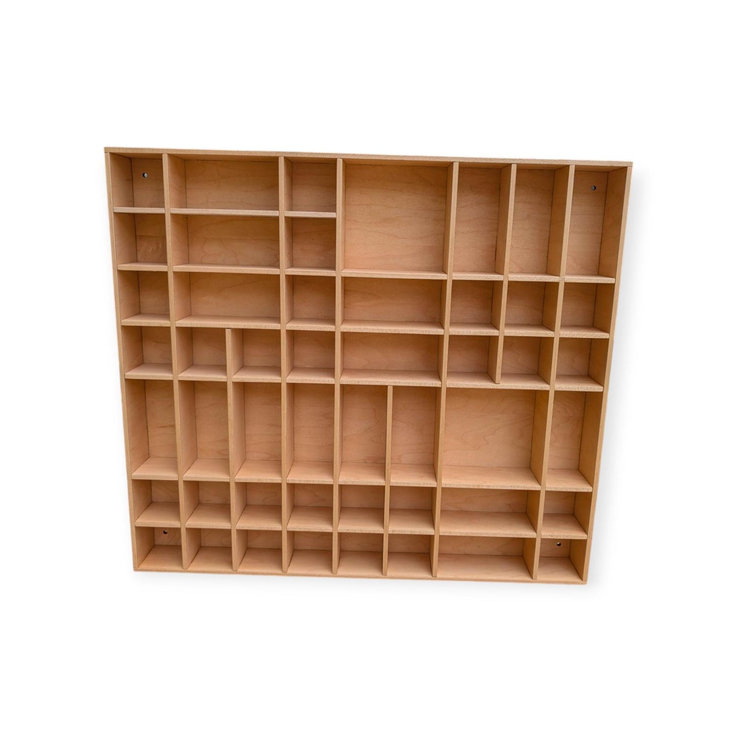 Multi Compartment Wooden Display Shelf-Crystal Display Shelf-Curio Cabinet- Knick Knack Display - Printer Tray -Figure Organizer Display #29
