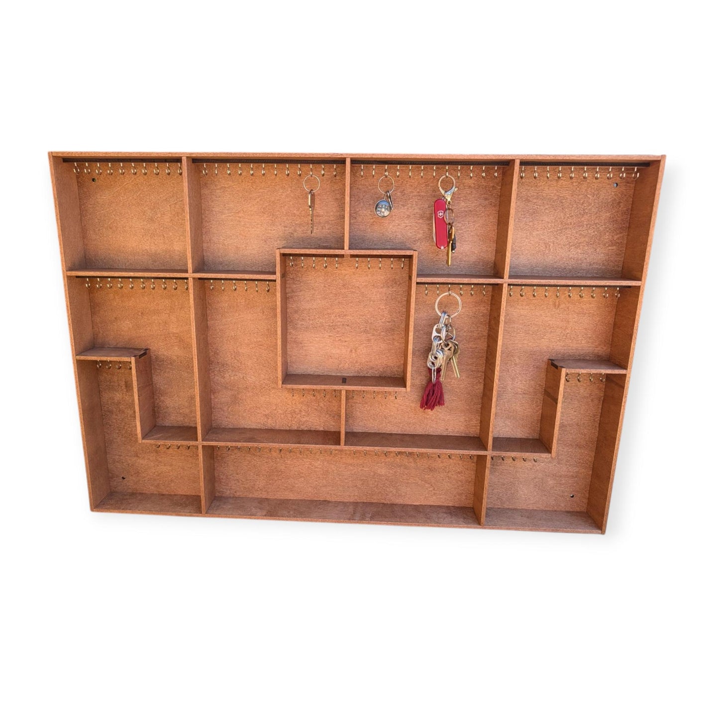 Shadow Box Wooden Display Shelf - Wall Cubby Shelf - Multiple Compartment Sizes - Trinket Shelf - Curio Cabinet