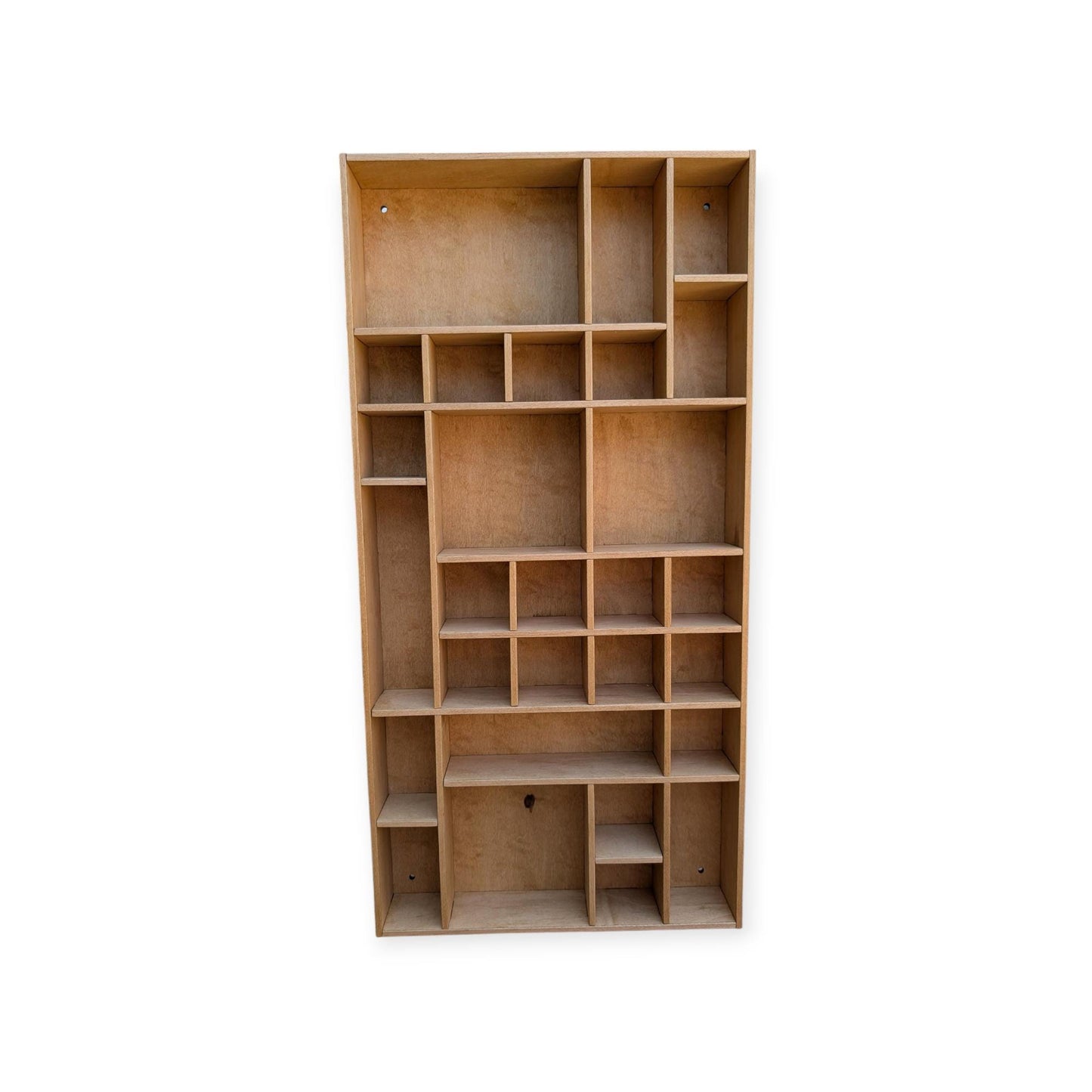 Multi Compartment Wooden Display Shelf-Crystal Display Shelf- Curio Cabinet- Knick Knack Display - Printer Tray-Figure Organizer Display #37