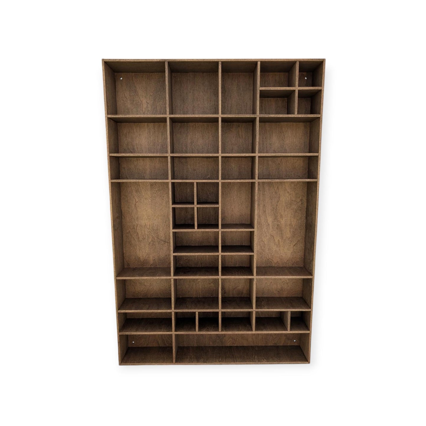 Multi Compartment Wooden Display Shelf-Crystal Display Shelf-Curio Cabinet- Knick Knack Display - Printer Tray -Figure Organizer Display #28