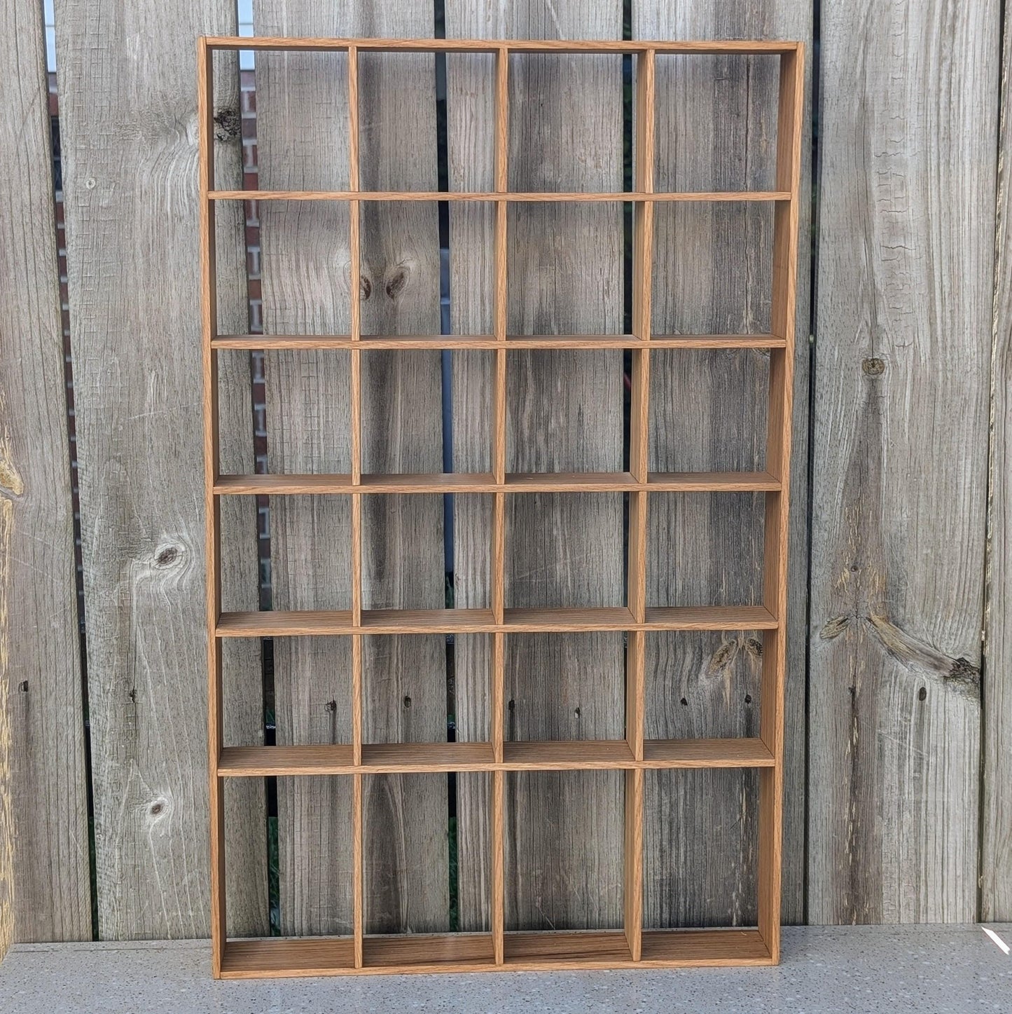 24 Compartment Wooden Display Shelf - 4x4 - Trinket Shelf - Curio Cabinet