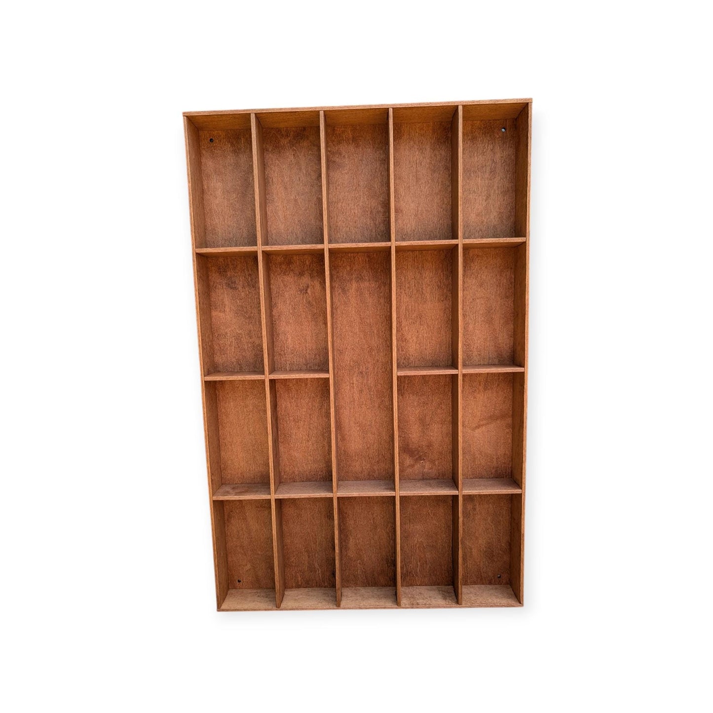 20 Compartment Wooden Display Shelf - 6x3 - Trinket Shelf - Curio Cabinet