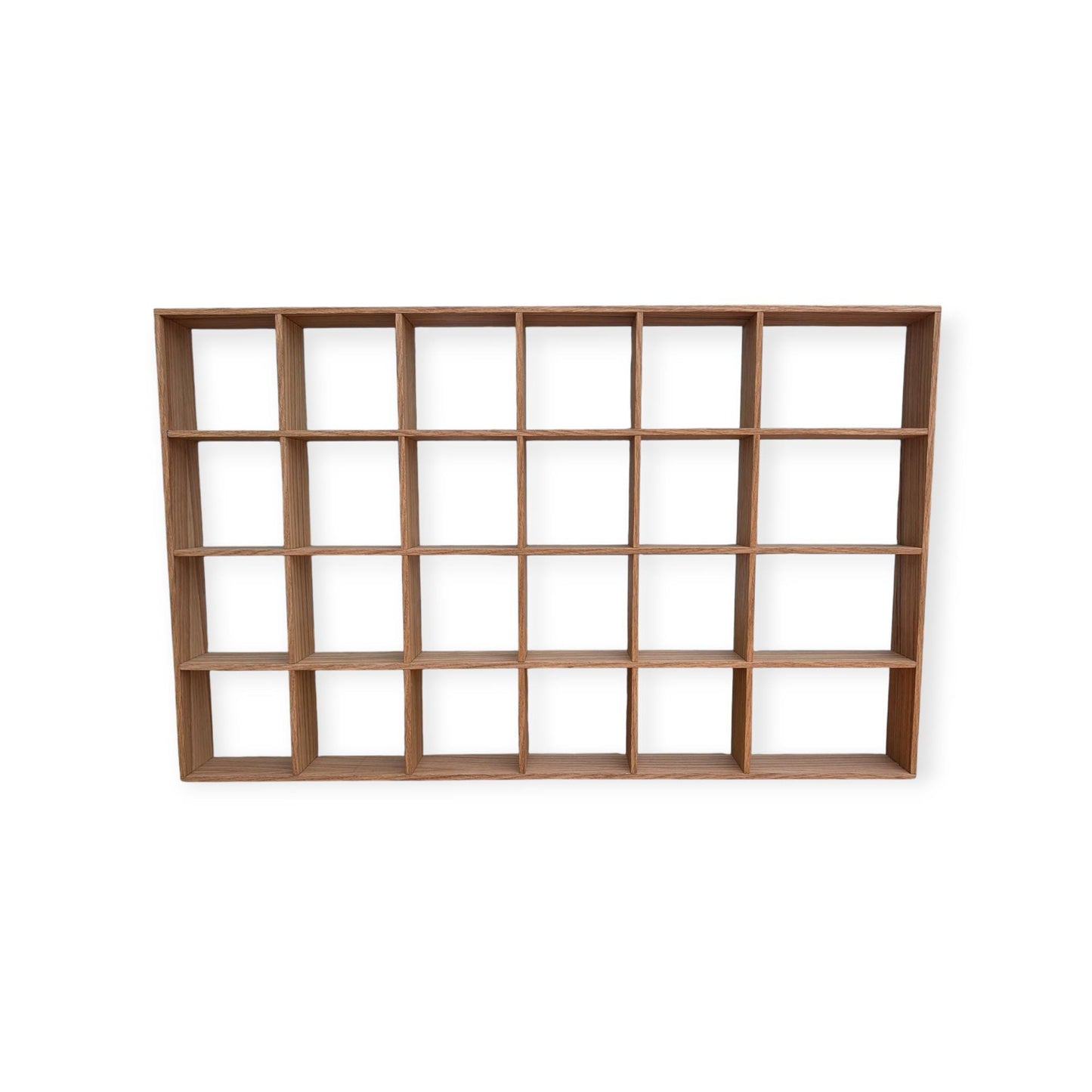 24 Compartment Wooden Display Shelf - 4x4 - Trinket Shelf - Curio Cabinet