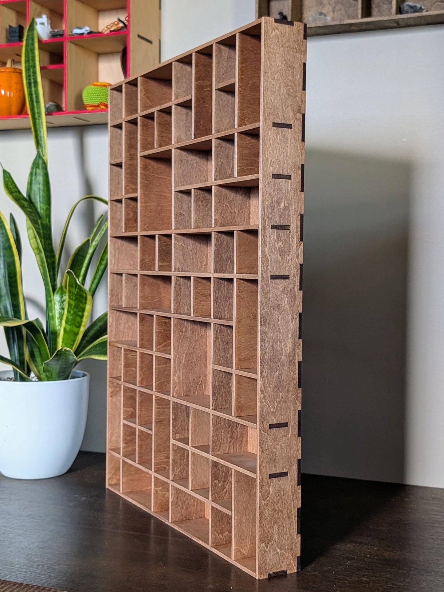 Shadow Box Wooden Display Shelf - Wall Cubby Shelf - Multiple Compartment Sizes - #35 - Trinket Shelf - Curio Cabinet