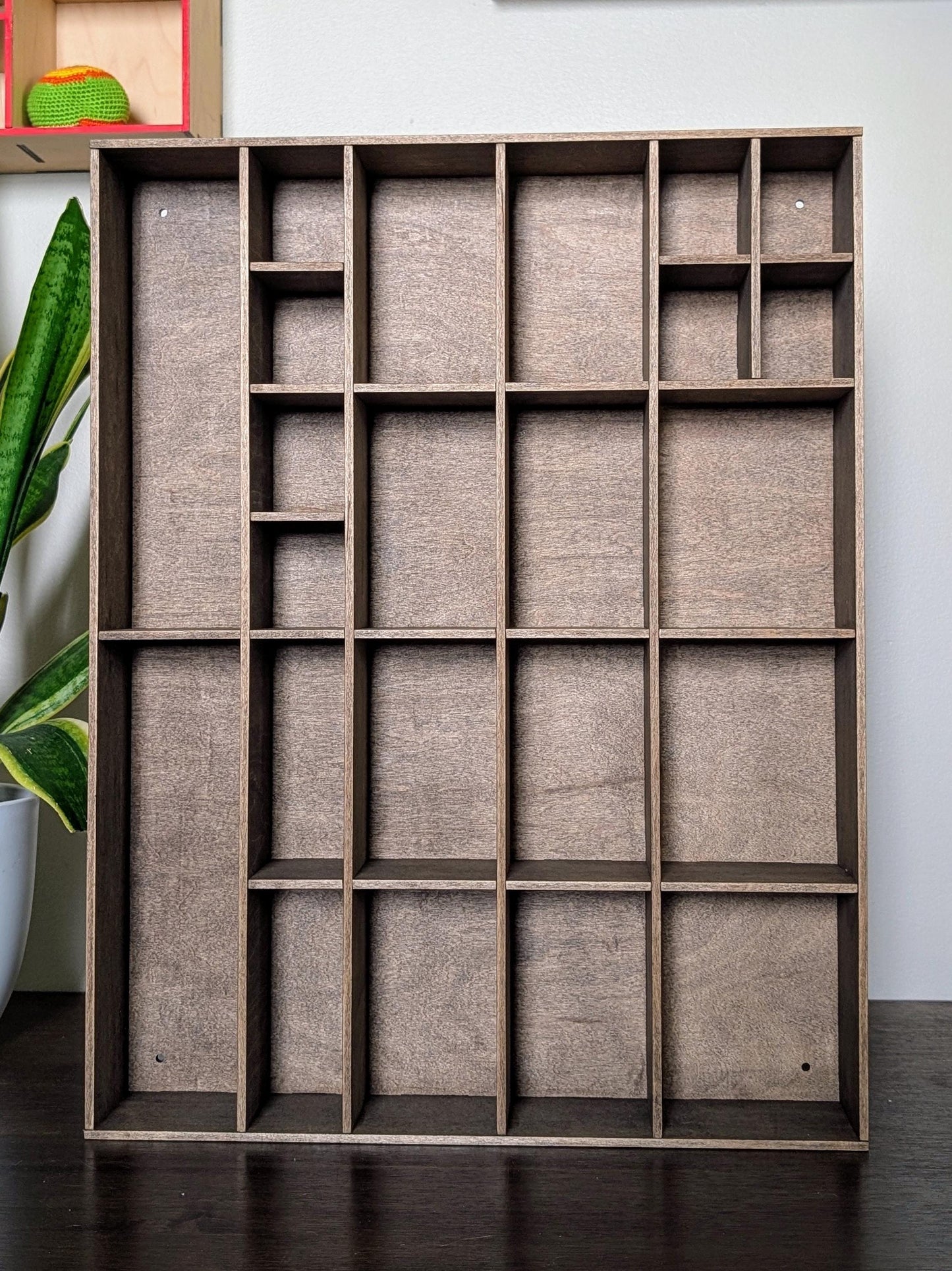 Shadow Box Wooden Display Shelf - Wall Cubby Shelf - Multiple Compartment Sizes - #7c - Trinket Shelf - Curio Cabinet