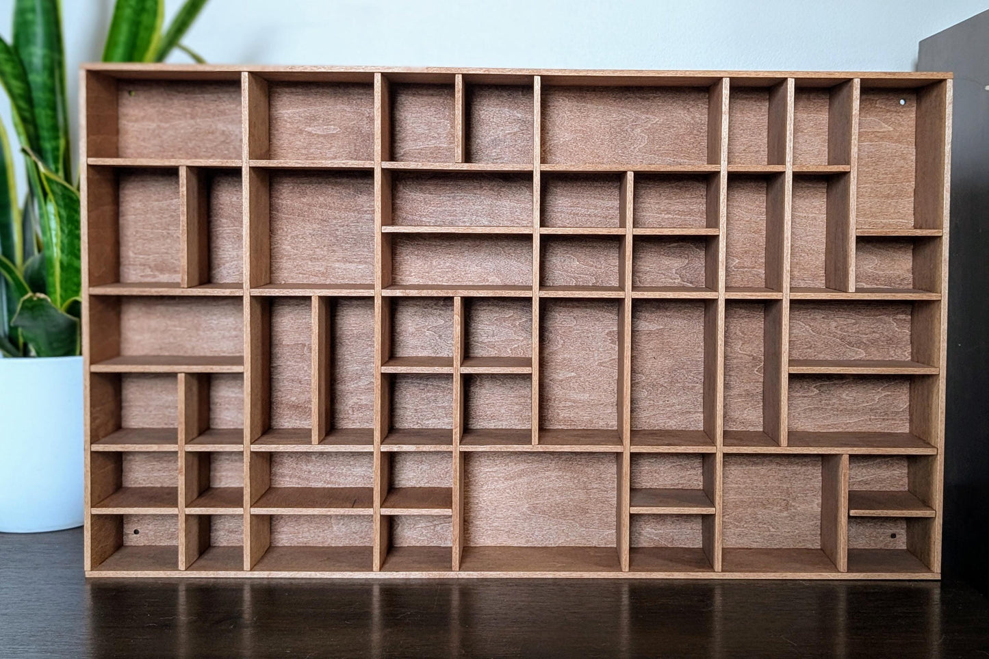Shadow Box Wooden Display Shelf - Wall Cubby Shelf - Multiple Compartment Sizes - #18a - Trinket Shelf - Curio Cabinet
