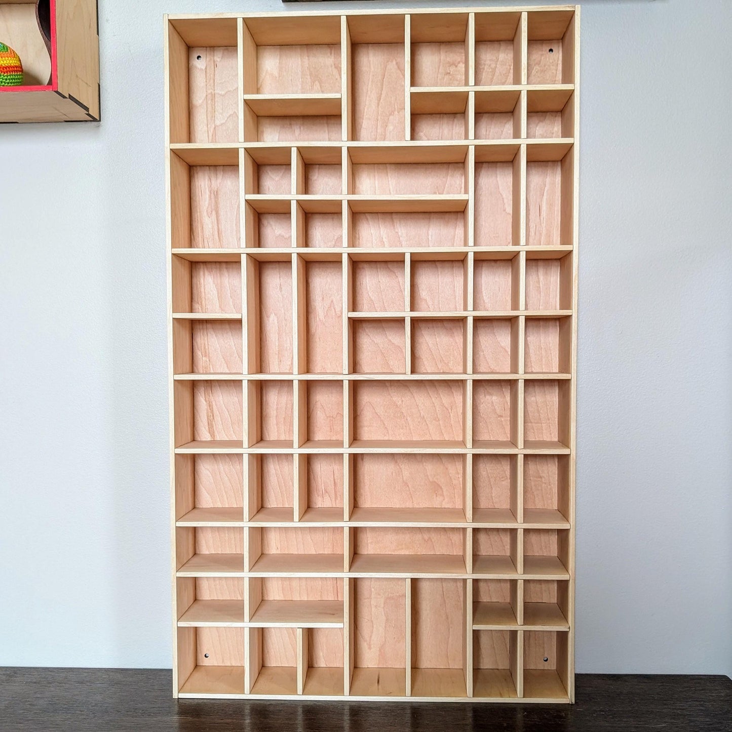 Shadow Box Wooden Display Shelf - Wall Cubby Shelf - Multiple Compartment Sizes - #18 - Trinket Shelf - Curio Cabinet