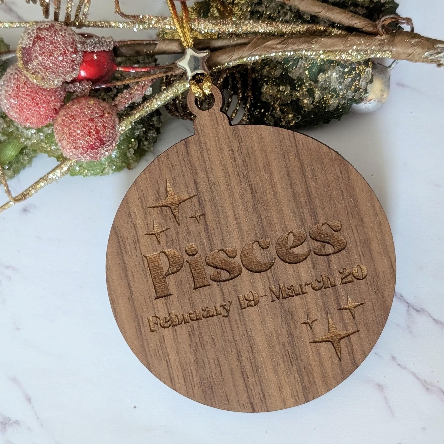 Personalized Scorpio Ornament | Walnut & Acrylic Zodiac Christmas Gift