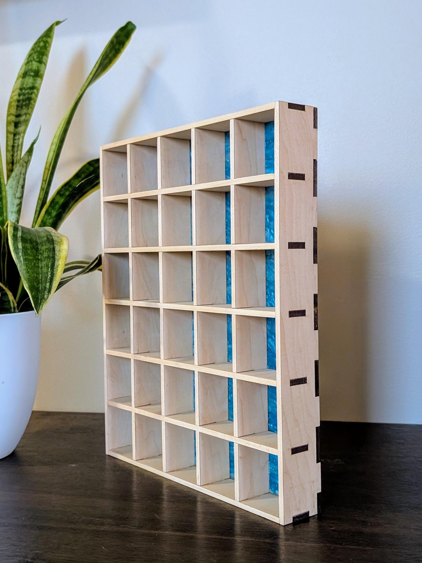 30 Compartment Wooden Display Shelf - 2x2 - Trinket Shelf - Curio Cabinet