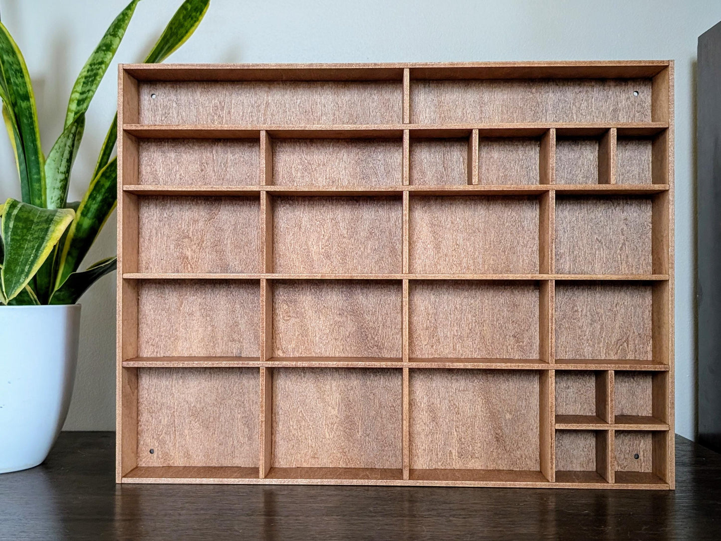 Shadow Box Wooden Display Shelf - Wall Cubby Shelf - Multiple Compartment Sizes - #1 - Trinket Shelf - Curio Cabinet