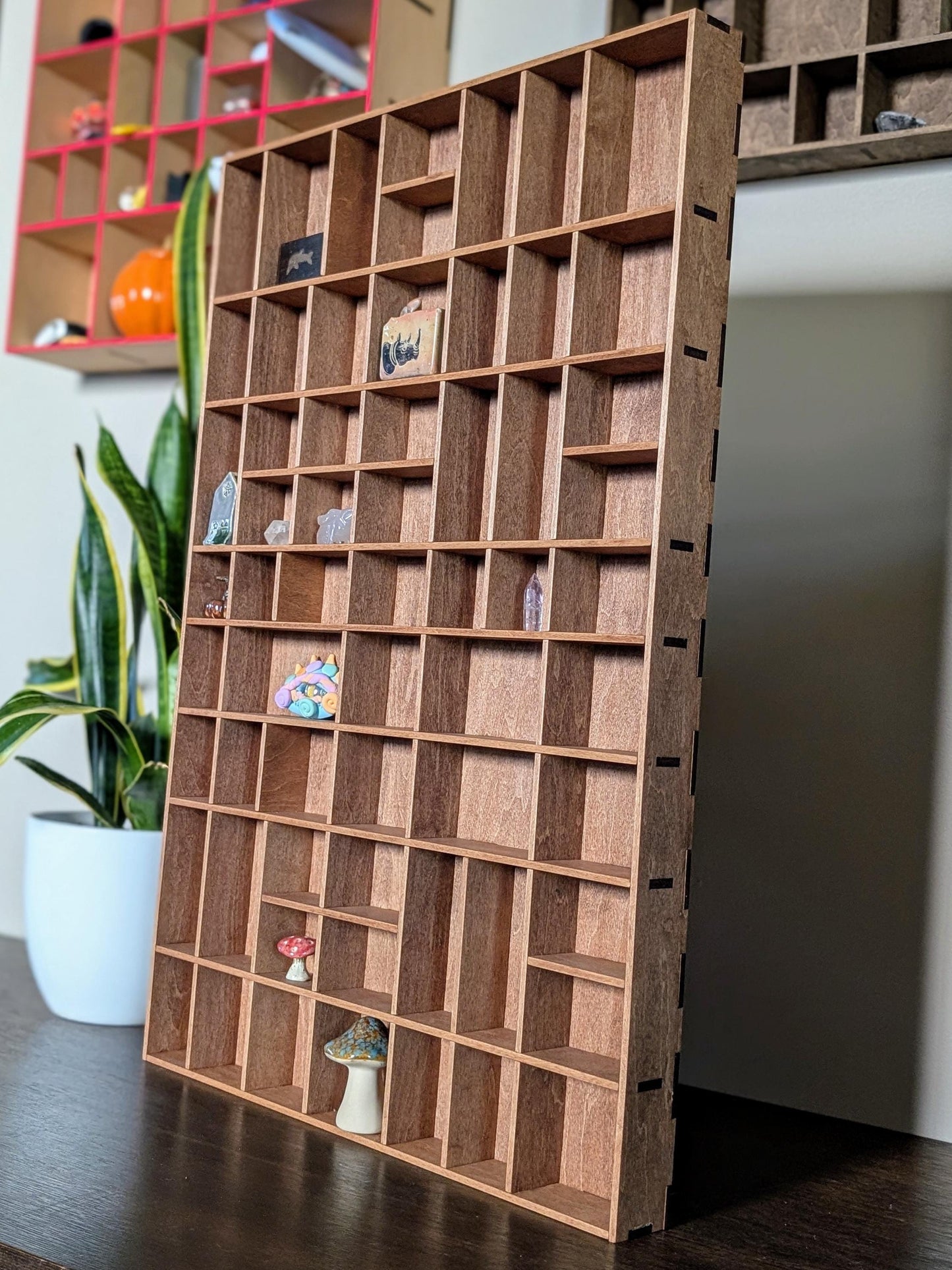 Shadow Box Wooden Display Shelf - Wall Cubby Shelf - Multiple Compartment Sizes - #12 - Trinket Shelf - Curio Cabinet