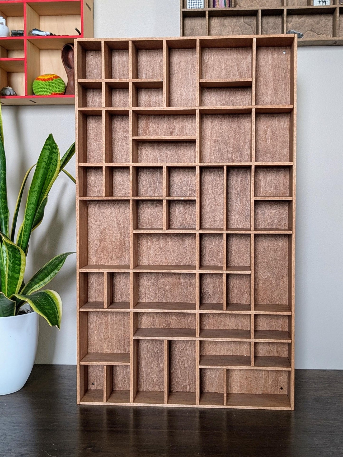 Shadow Box Wooden Display Shelf - Wall Cubby Shelf - Multiple Compartment Sizes - #18a - Trinket Shelf - Curio Cabinet