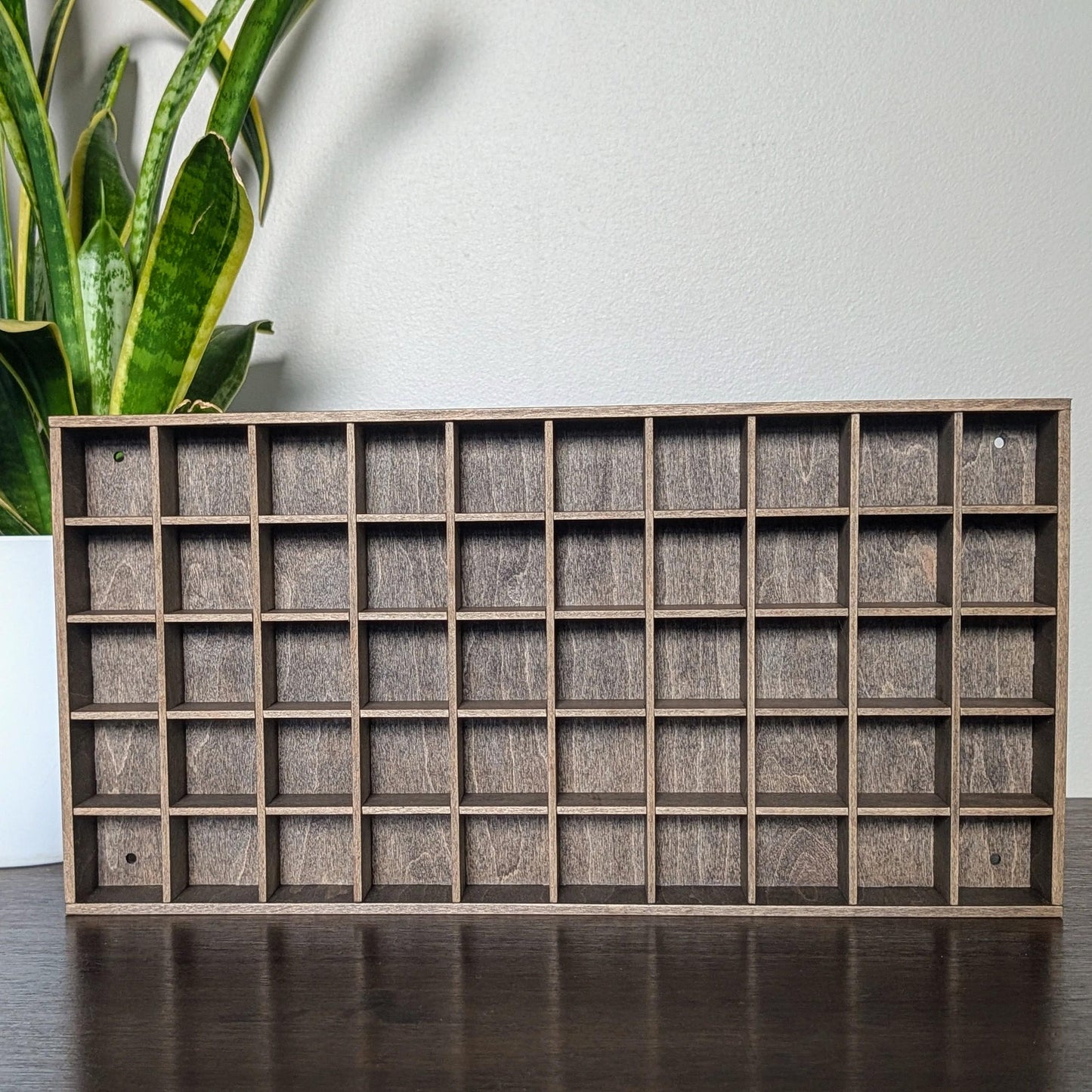 50 Compartment Wooden Display Shelf - 1.5x1.5 - Trinket Shelf - Curio Cabinet