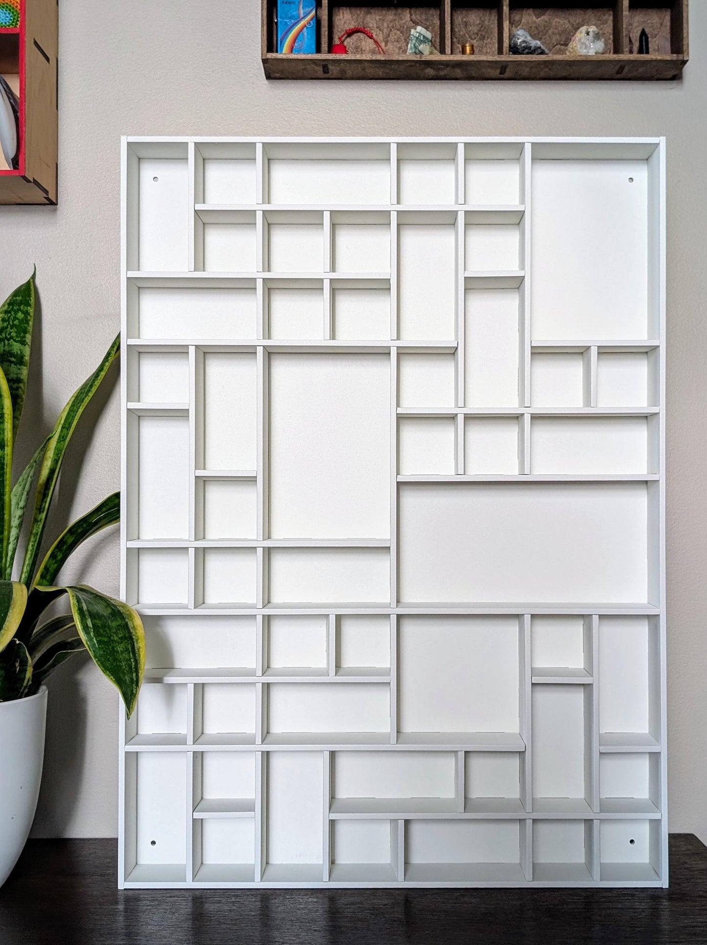 Shadow Box Wooden Display Shelf - Wall Cubby Shelf - Multiple Compartment Sizes - #36A - Trinket Shelf - Curio Cabinet