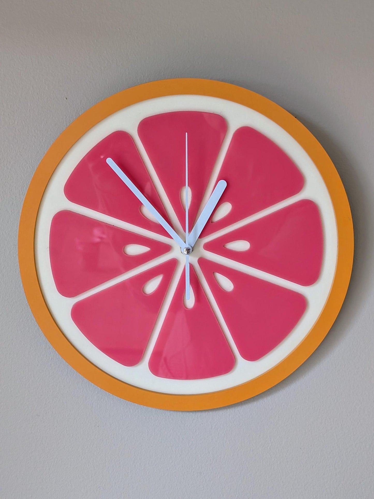 Grapefruit Slice Clock - Funky Fruit Kitchen Clock