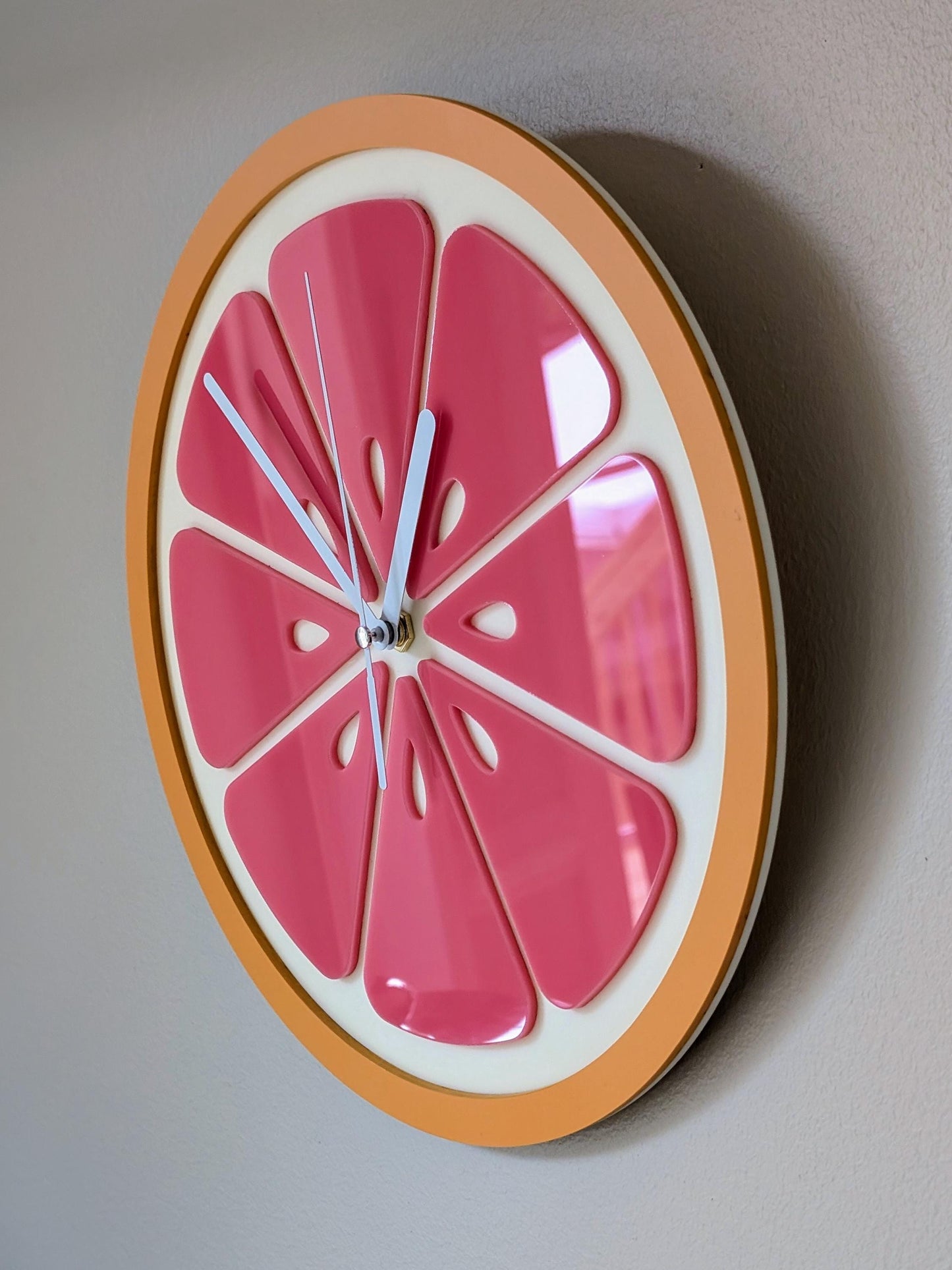 Grapefruit Slice Clock - Funky Fruit Kitchen Clock