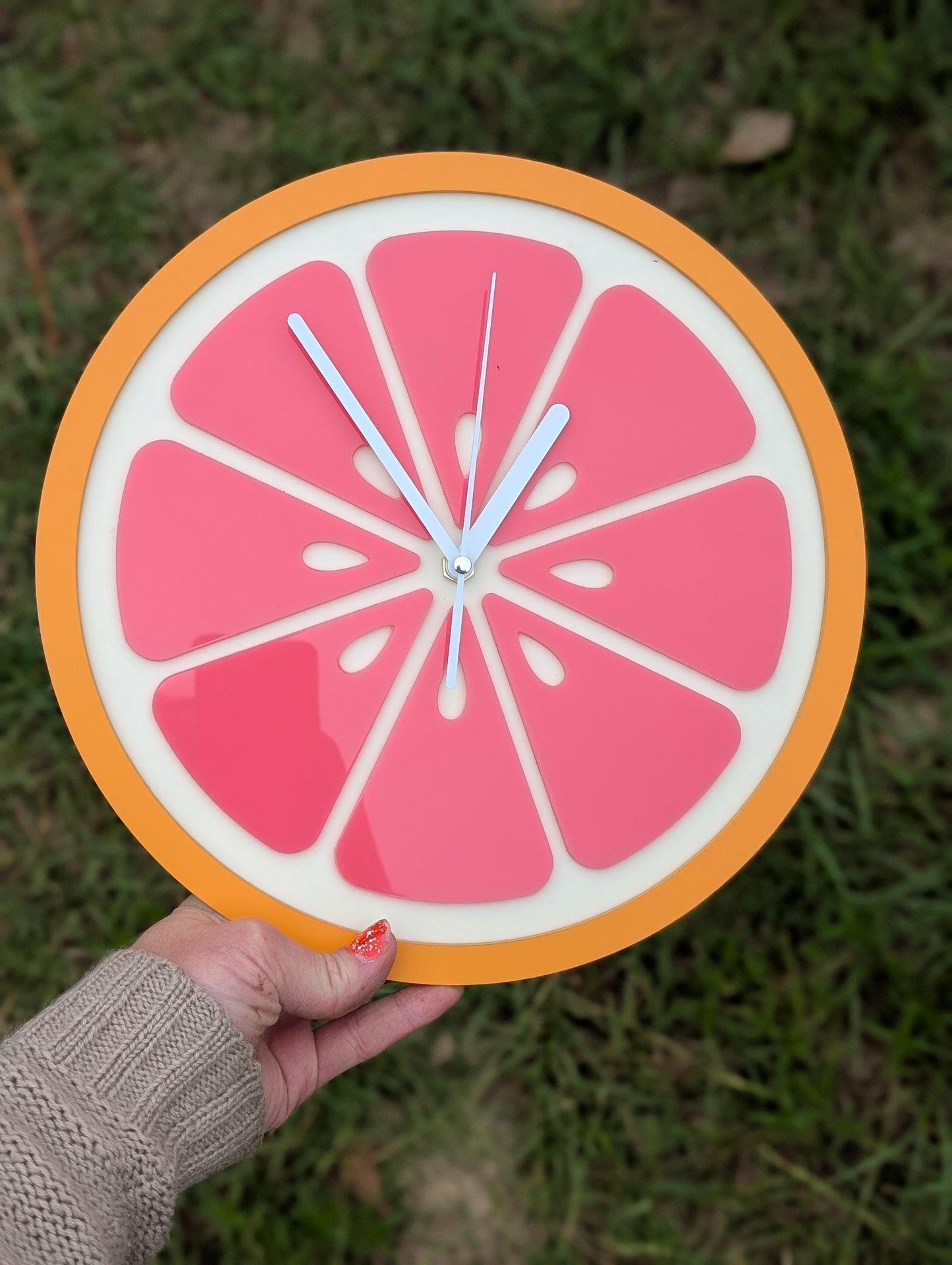 Grapefruit Slice Clock - Funky Fruit Kitchen Clock
