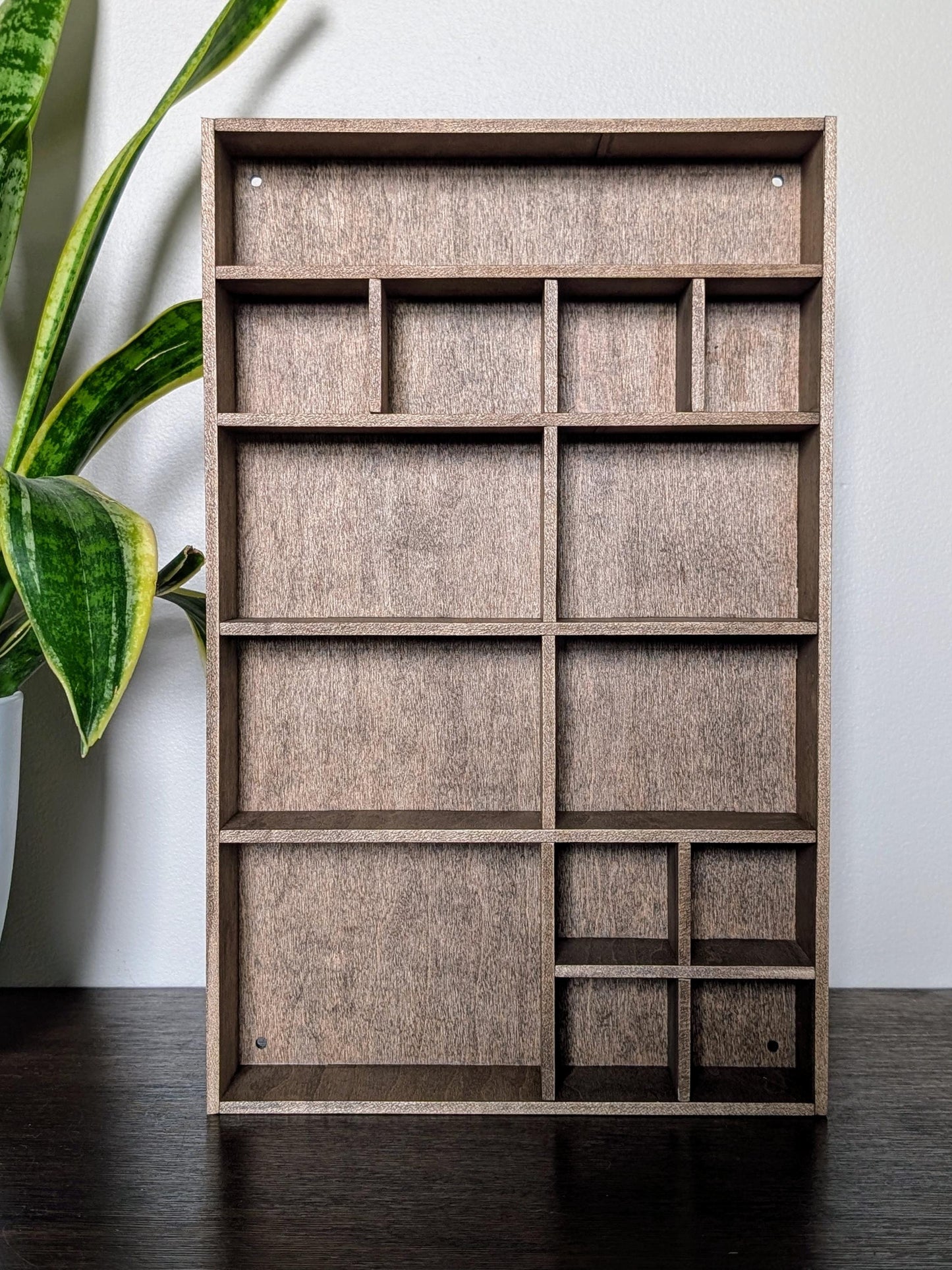 Shadow Box Wooden Display Shelf - Wall Cubby Shelf - Multiple Compartment Sizes - #4 - Trinket Shelf - Curio Cabinet