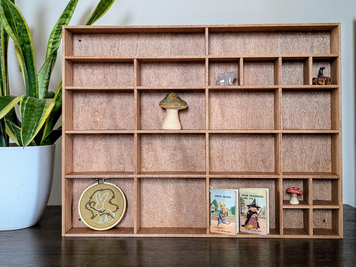 Shadow Box Wooden Display Shelf - Wall Cubby Shelf - Multiple Compartment Sizes - #1 - Trinket Shelf - Curio Cabinet