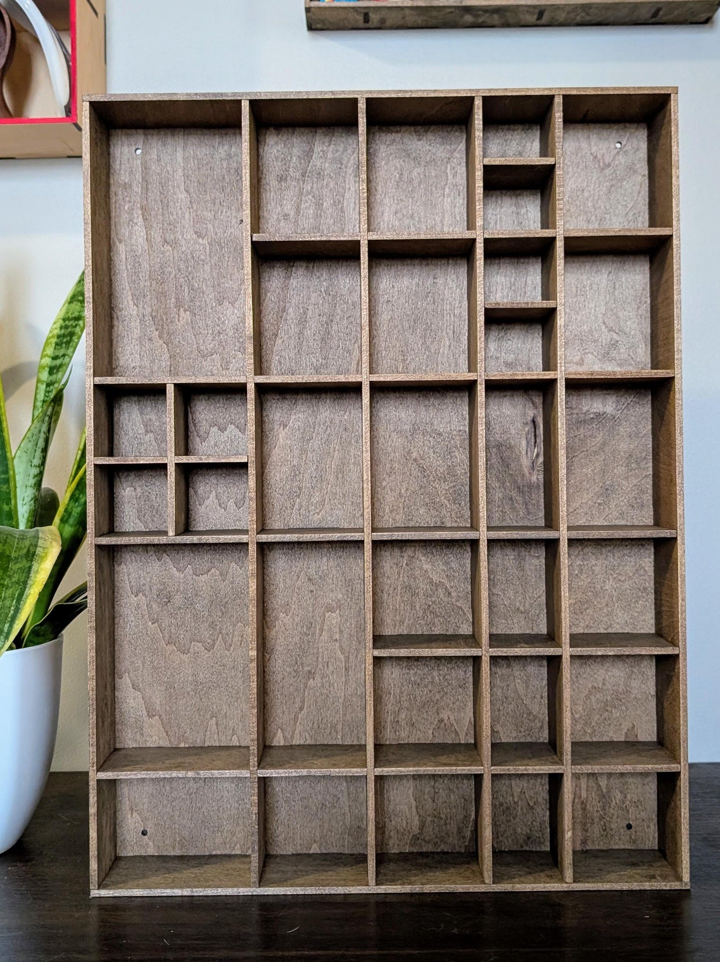 Shadow Box Wooden Display Shelf - Wall Cubby Shelf - Multiple Compartment Sizes - #7d - Trinket Shelf - Curio Cabinet