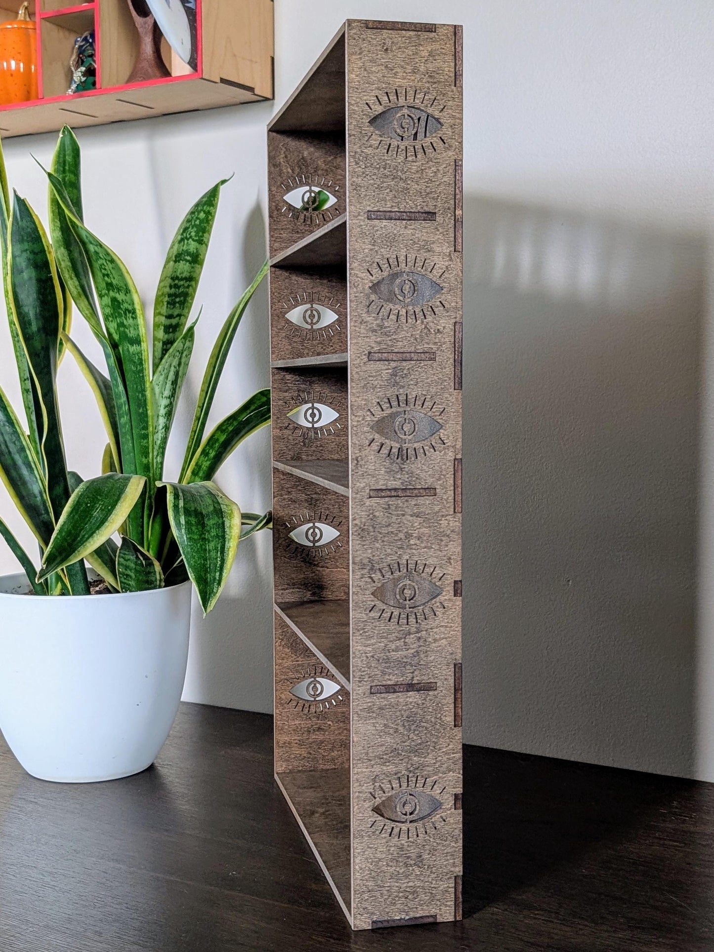Shadow Box Wooden Display Shelf - Wall Cubby Shelf - Moon Phase Shelf - Trinket Shelf - Curio Cabinet