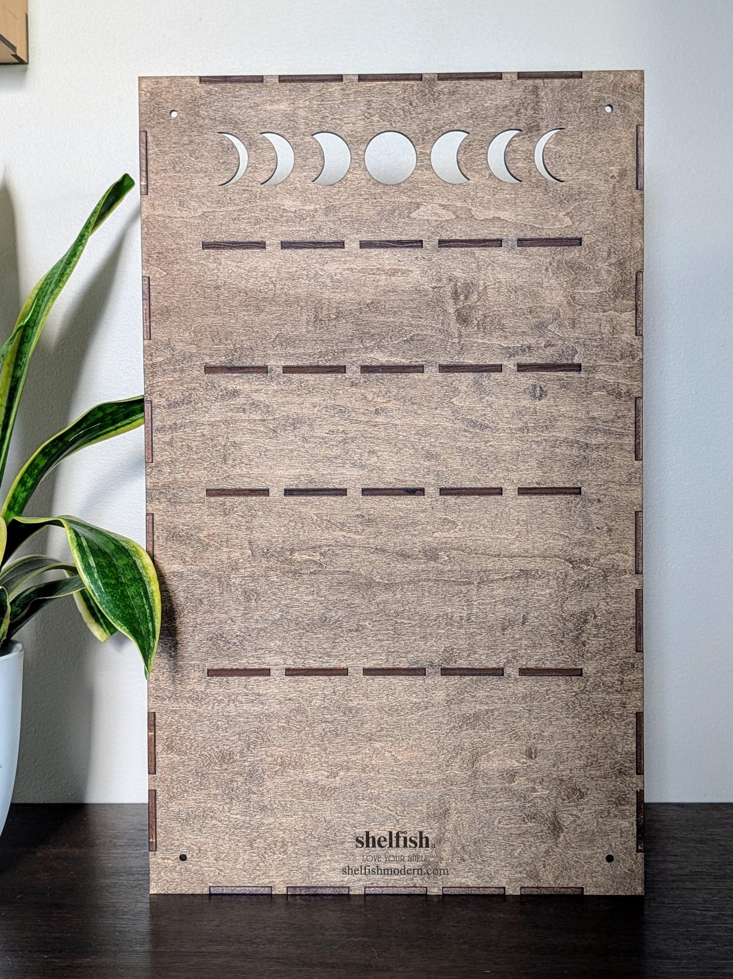 Shadow Box Wooden Display Shelf - Wall Cubby Shelf - Moon Phase Shelf - Trinket Shelf - Curio Cabinet