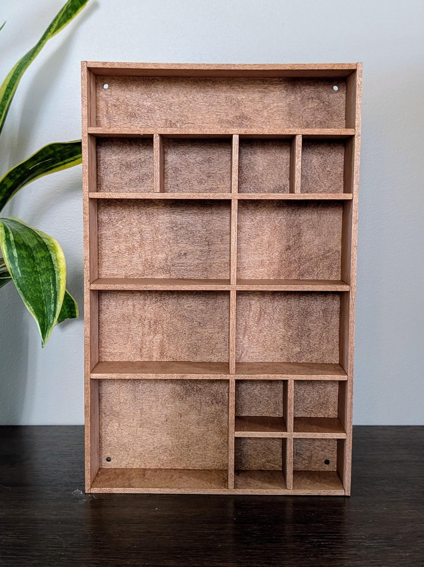 Shadow Box Wooden Display Shelf - Wall Cubby Shelf - Multiple Compartment Sizes - #4 - Trinket Shelf - Curio Cabinet