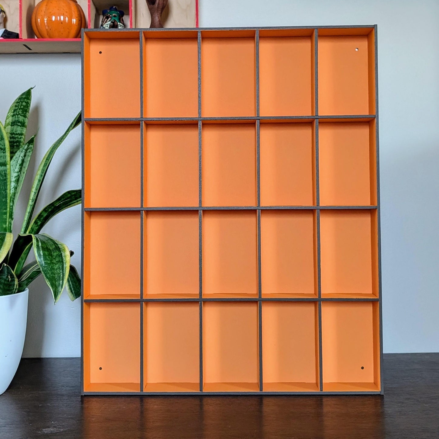 20 Compartment Wooden Display Shelf - 3.5x5.5 - Trinket Shelf - Curio Cabinet