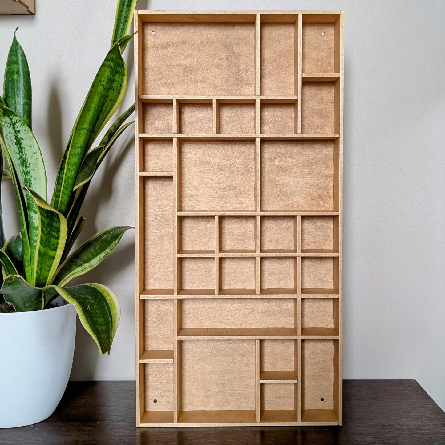 Shadow Box Wooden Display Shelf - Wall Cubby Shelf - Multiple Compartment Sizes - #37 - Trinket Shelf - Curio Cabinet