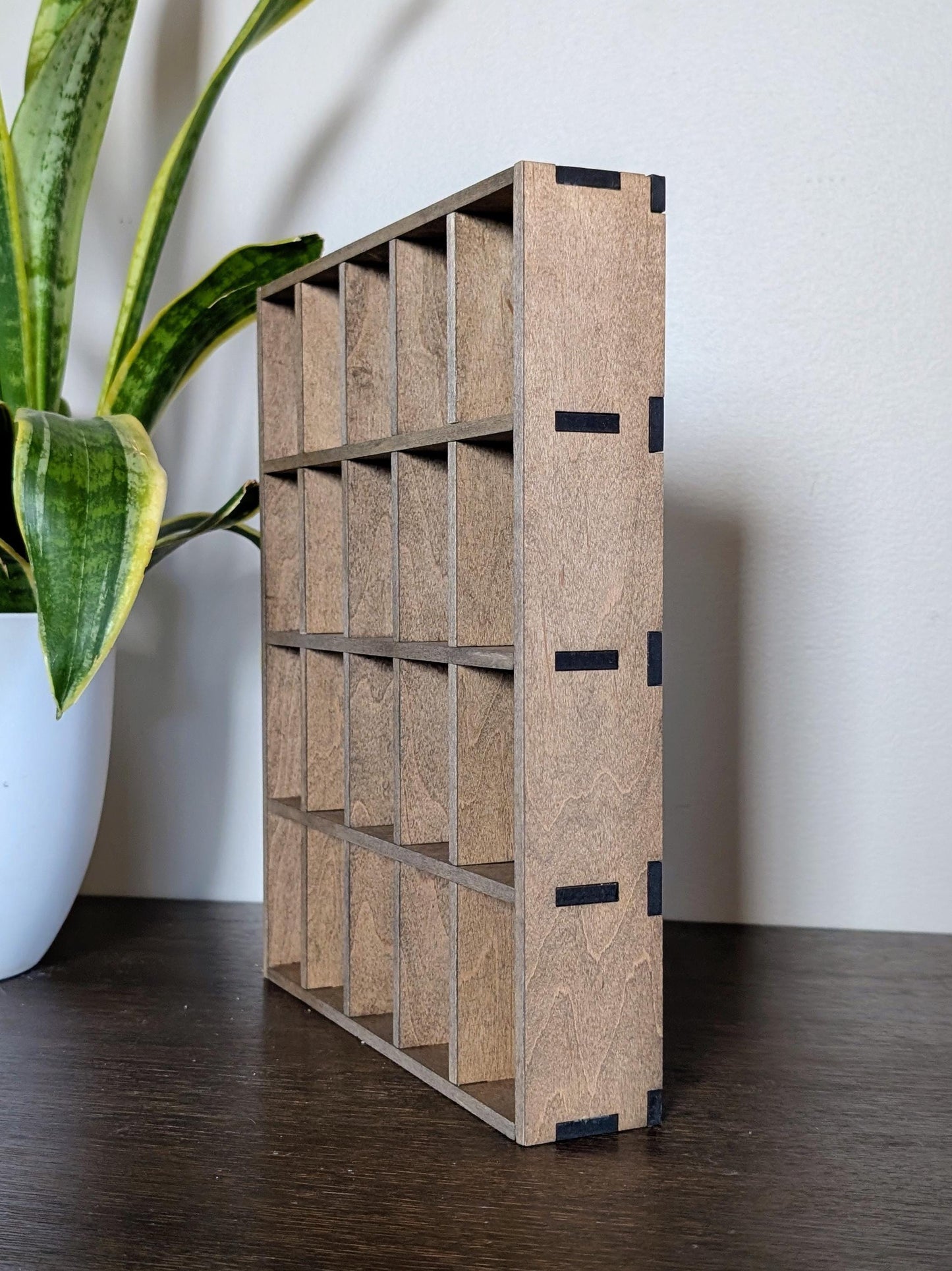 DISCOUNTED 20 Compartment Wooden Display Shelf - 2.8x2.25 - Trinket Shelf - Curio Cabinet