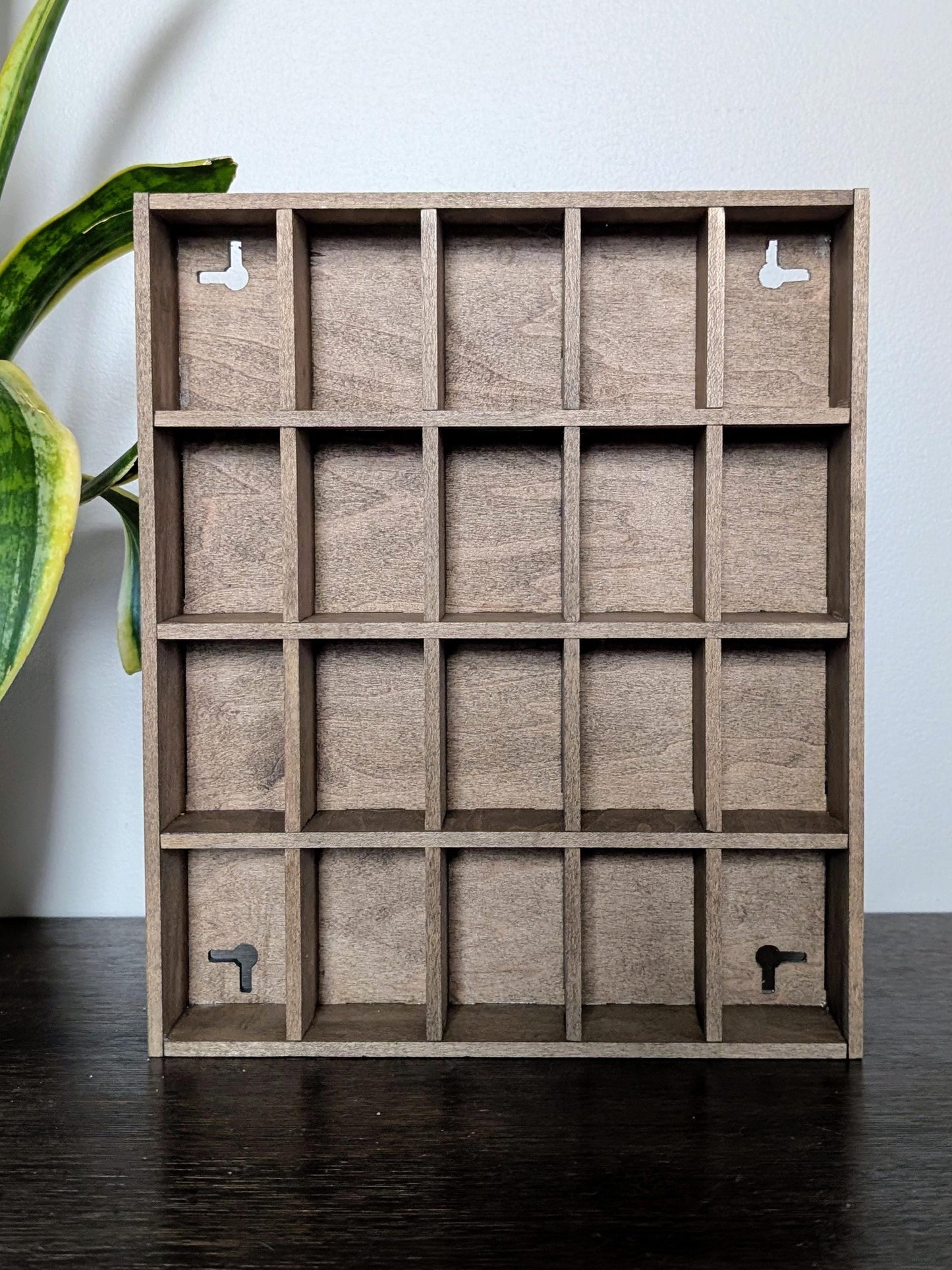 DISCOUNTED 20 Compartment Wooden Display Shelf - 2.8x2.25 - Trinket Shelf - Curio Cabinet