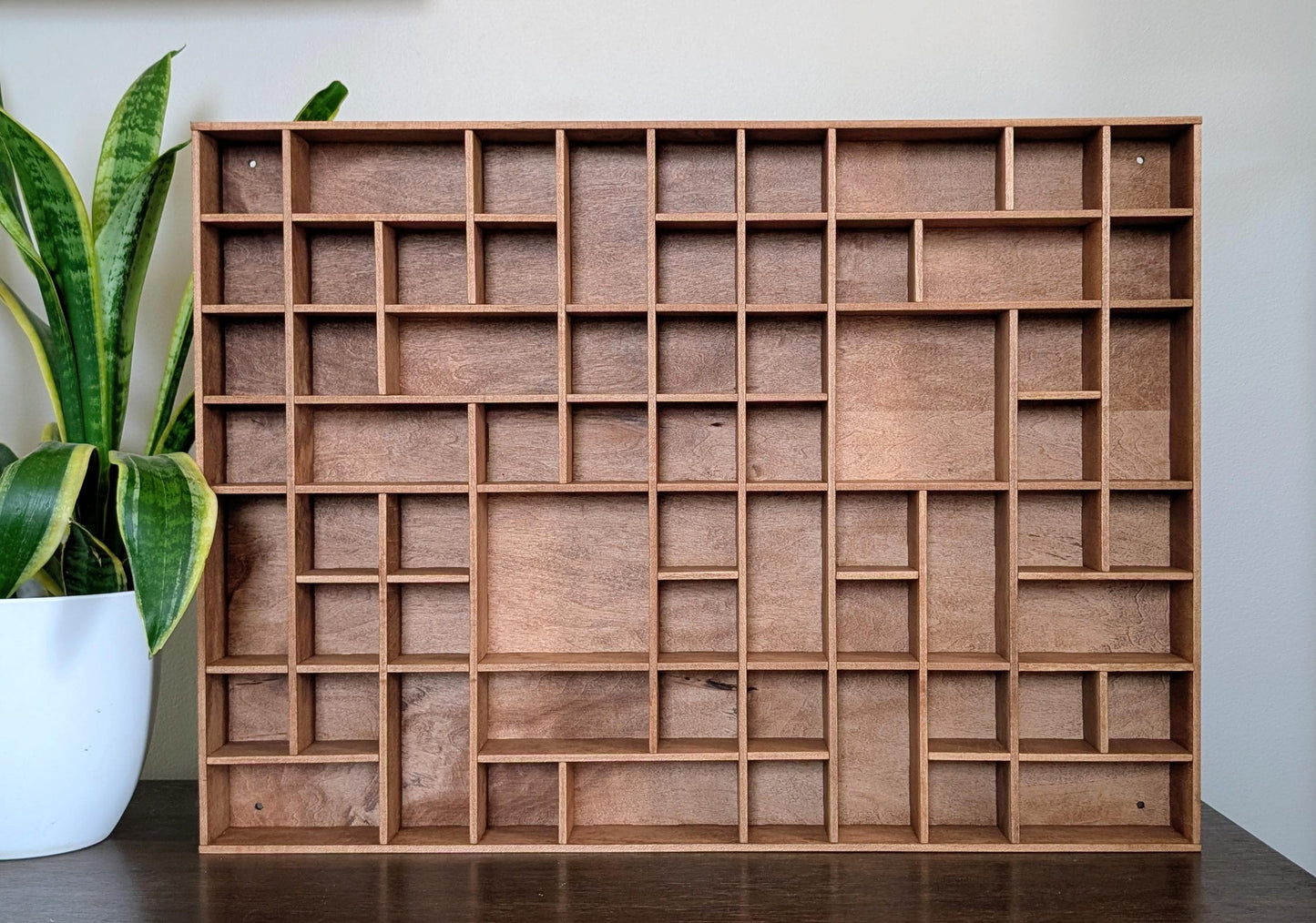 Shadow Box Wooden Display Shelf - Wall Cubby Shelf - Multiple Compartment Sizes - #36 - Trinket Shelf - Curio Cabinet