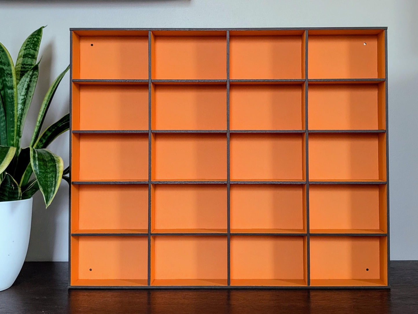 20 Compartment Wooden Display Shelf - 3.5x5.5 - Trinket Shelf - Curio Cabinet